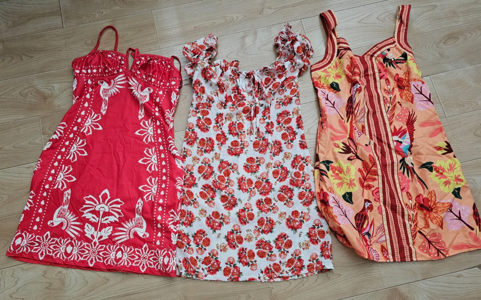 3x short mini summer dress floral wholesale party beach red dresses S XS teen