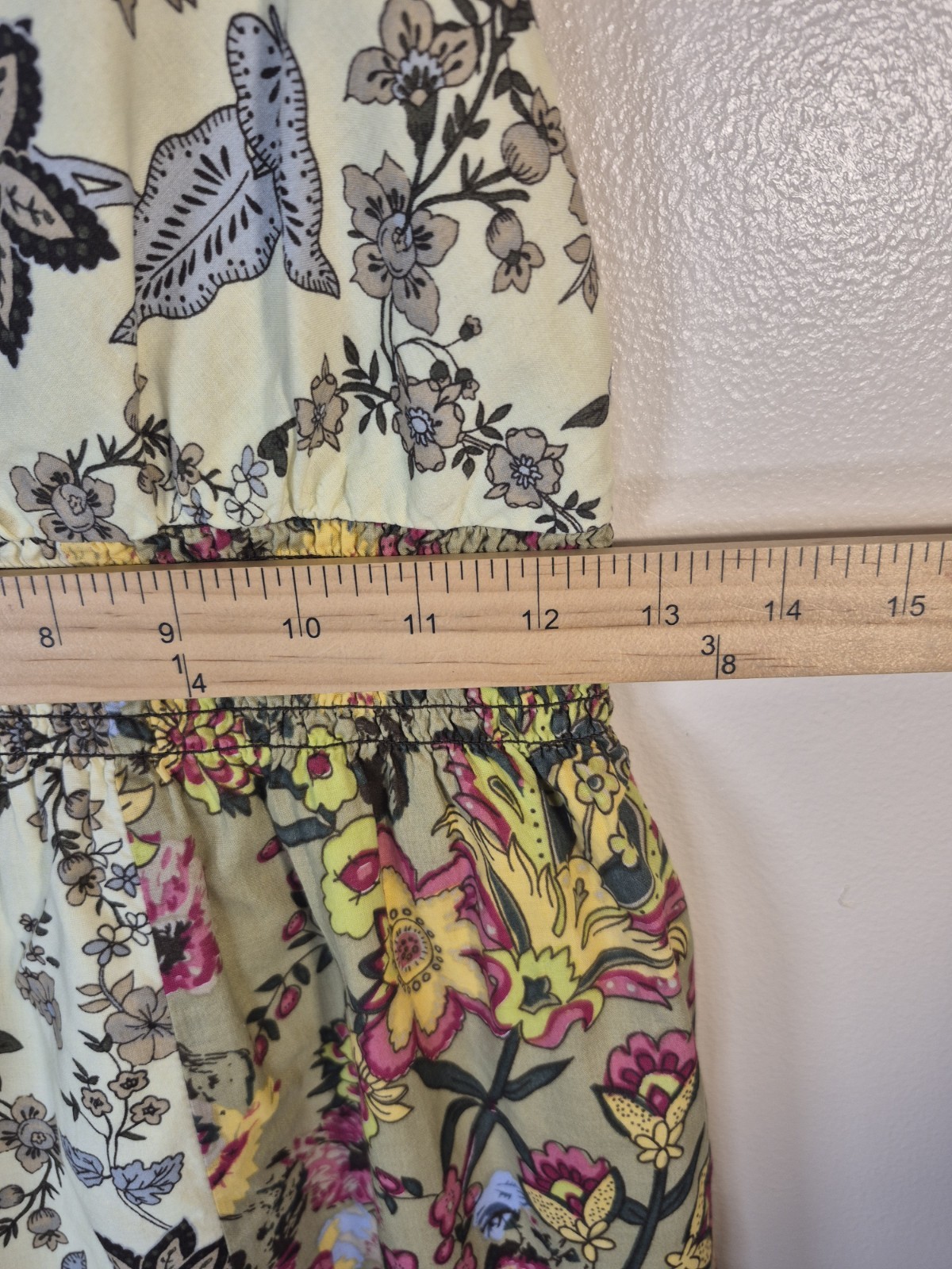 Patchwork Floral Sundress Juniors Spaghetti Strap Smocked Dress Sz Med. 7-9 Boho