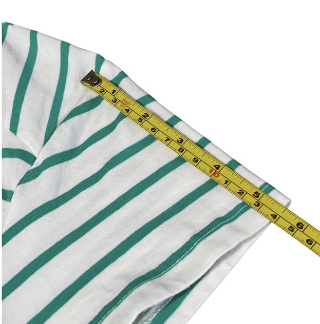 U.S. POLO ASSN. White Green Striped Dress Drawstring Waist Pockets Women’s M
