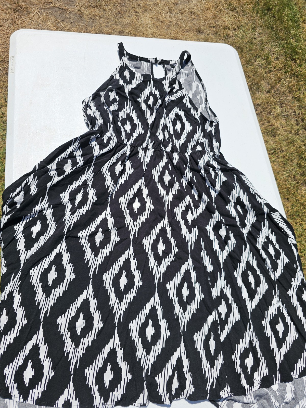 Torrid Size 1 Plus Black White Gray Geometric Strappy Sleeveless Dress
