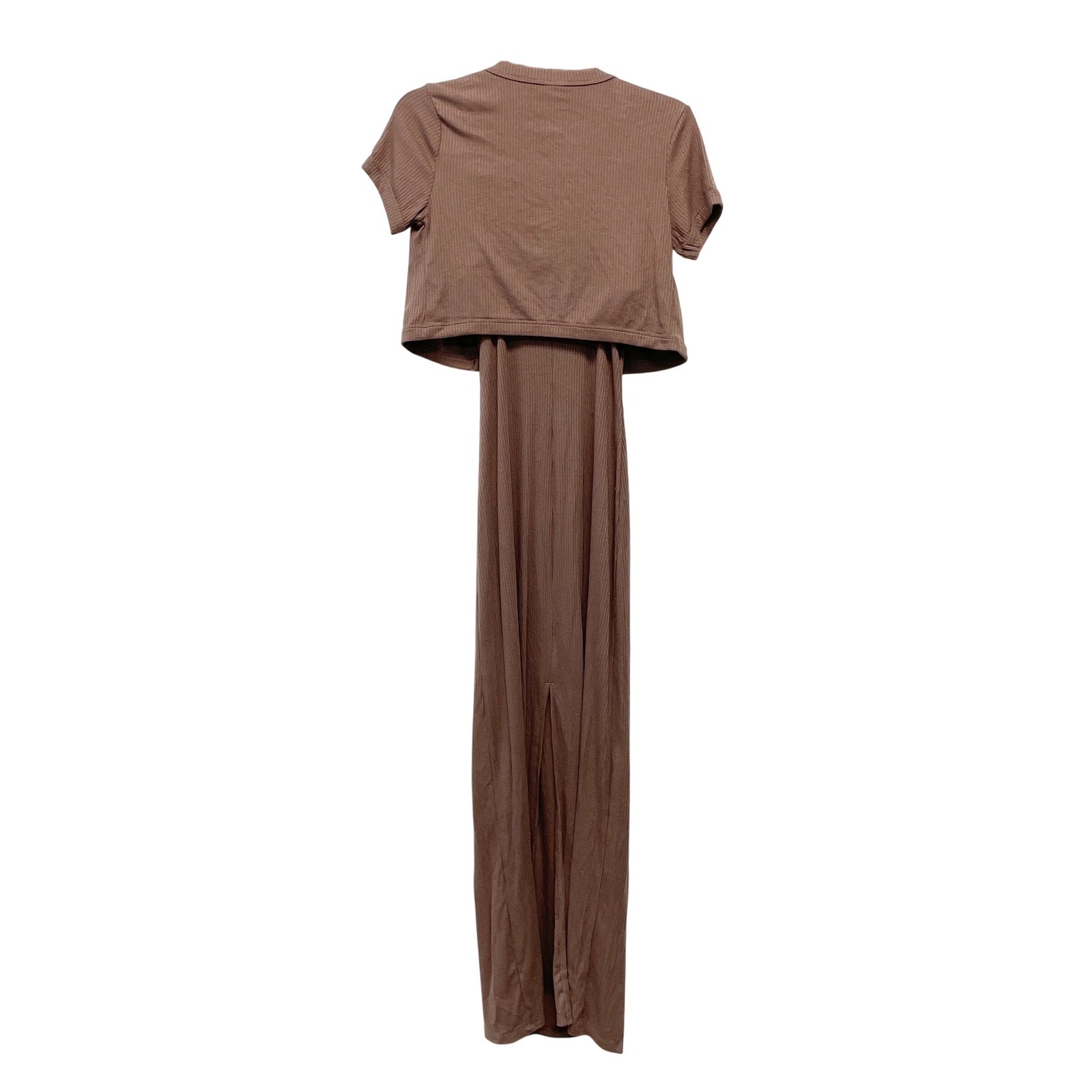 Wild Fable Women’s Brown Ribbed 2pc Maxi Dress and Cardigan Set Size XS