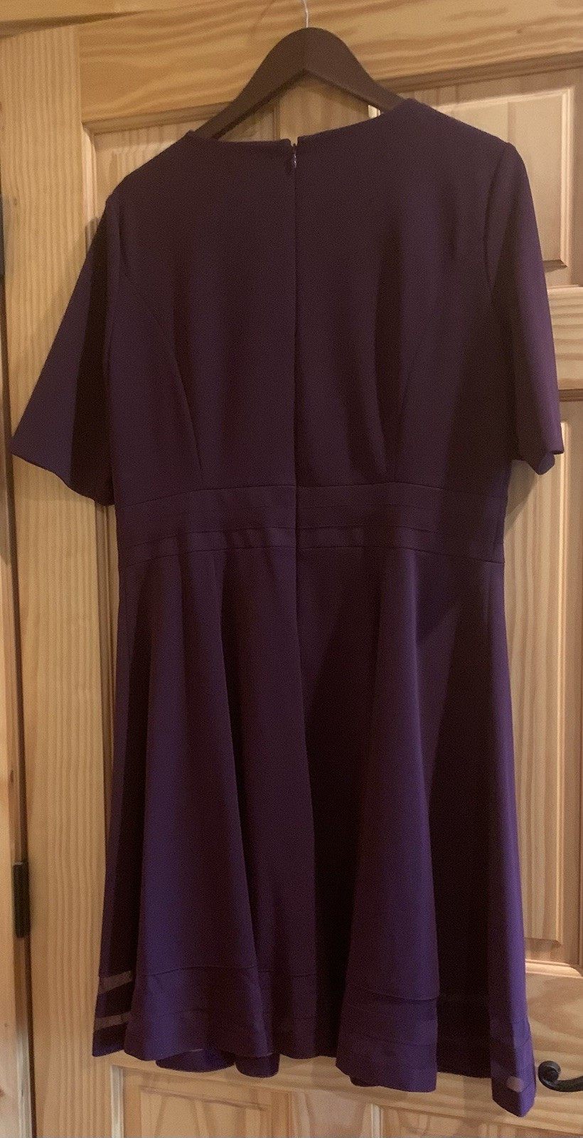 Calvin Klein Womens Eggplant Purple Fit & Flair Dress Size 14