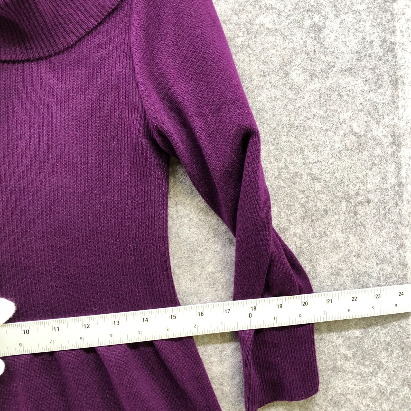 NWT American Living Cowl Neck Sweater Dress L Purple Long Sleeve Knit A Line
