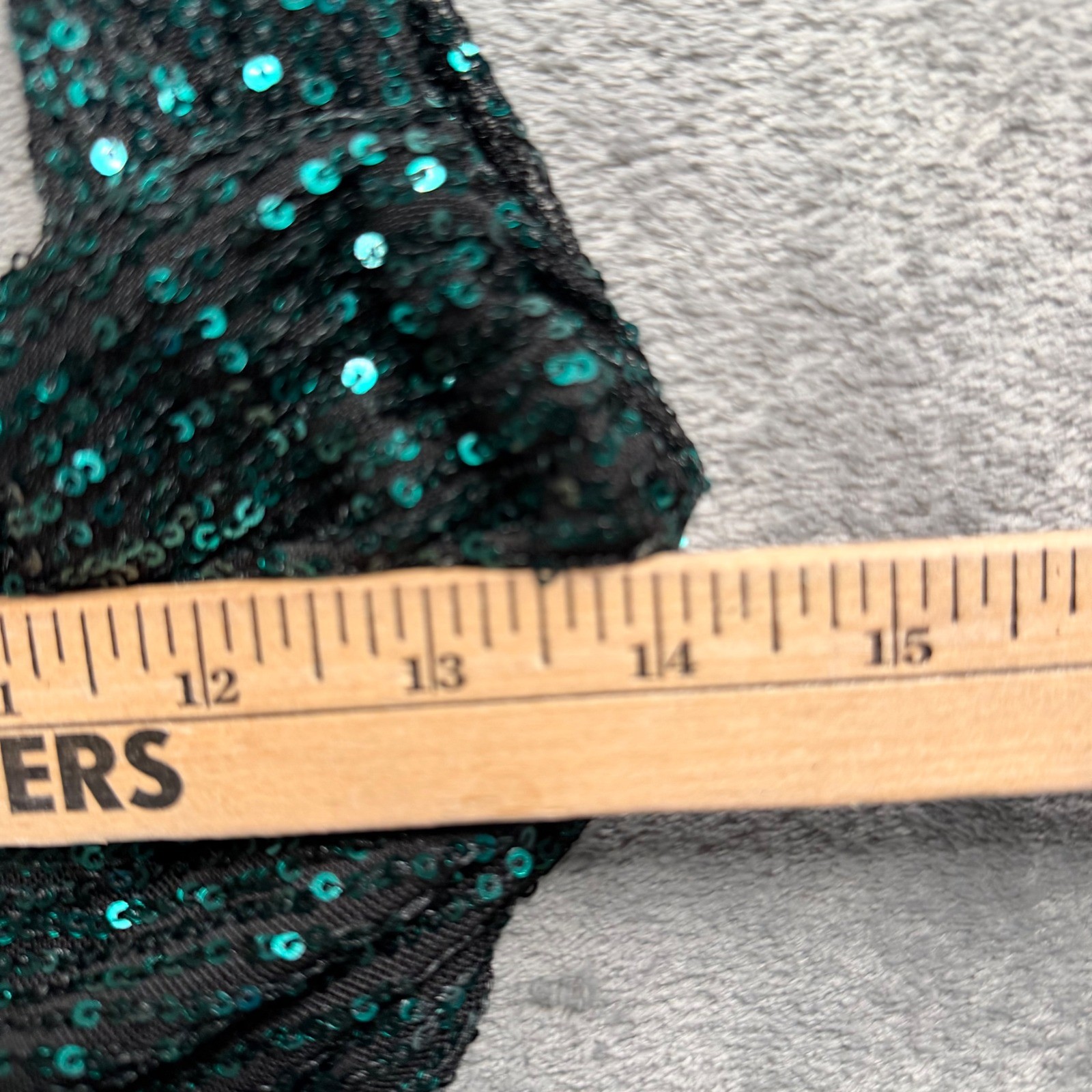 Lucy In The Sky Emerald Sequin Mini Dress XS Open Back Cowl Party Vegas Glam