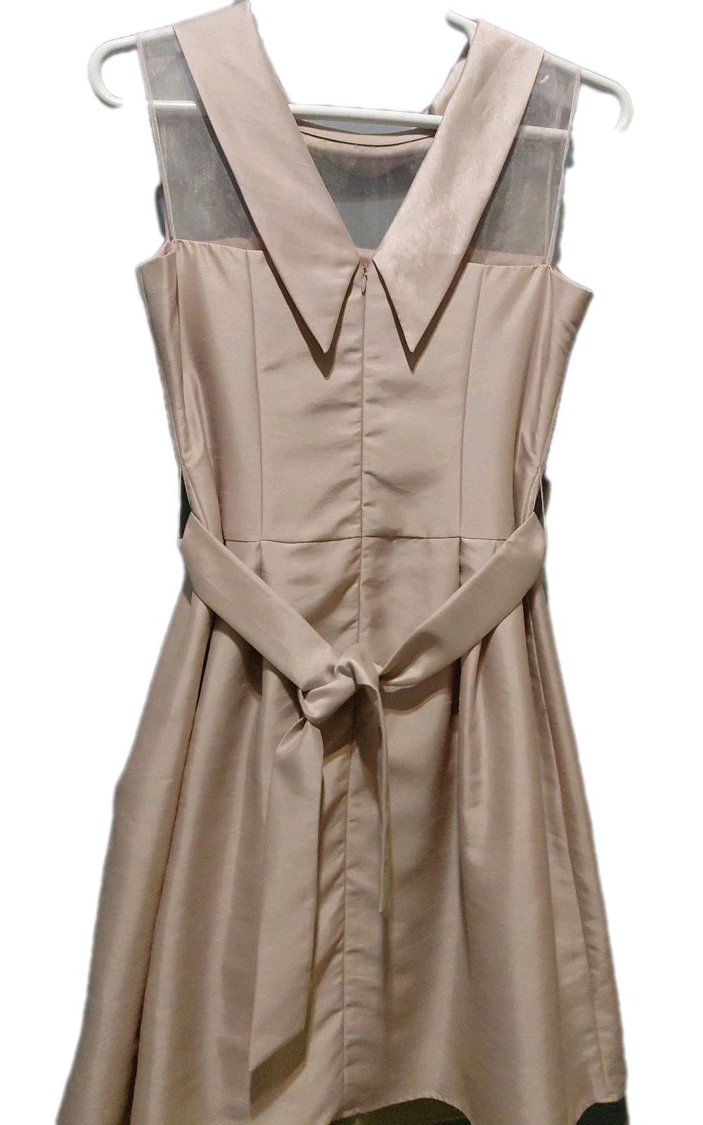 Vintage Willow Glenn Bridal Dress Womens 12 Elegant Pale Rose Shimmery Waist Tie