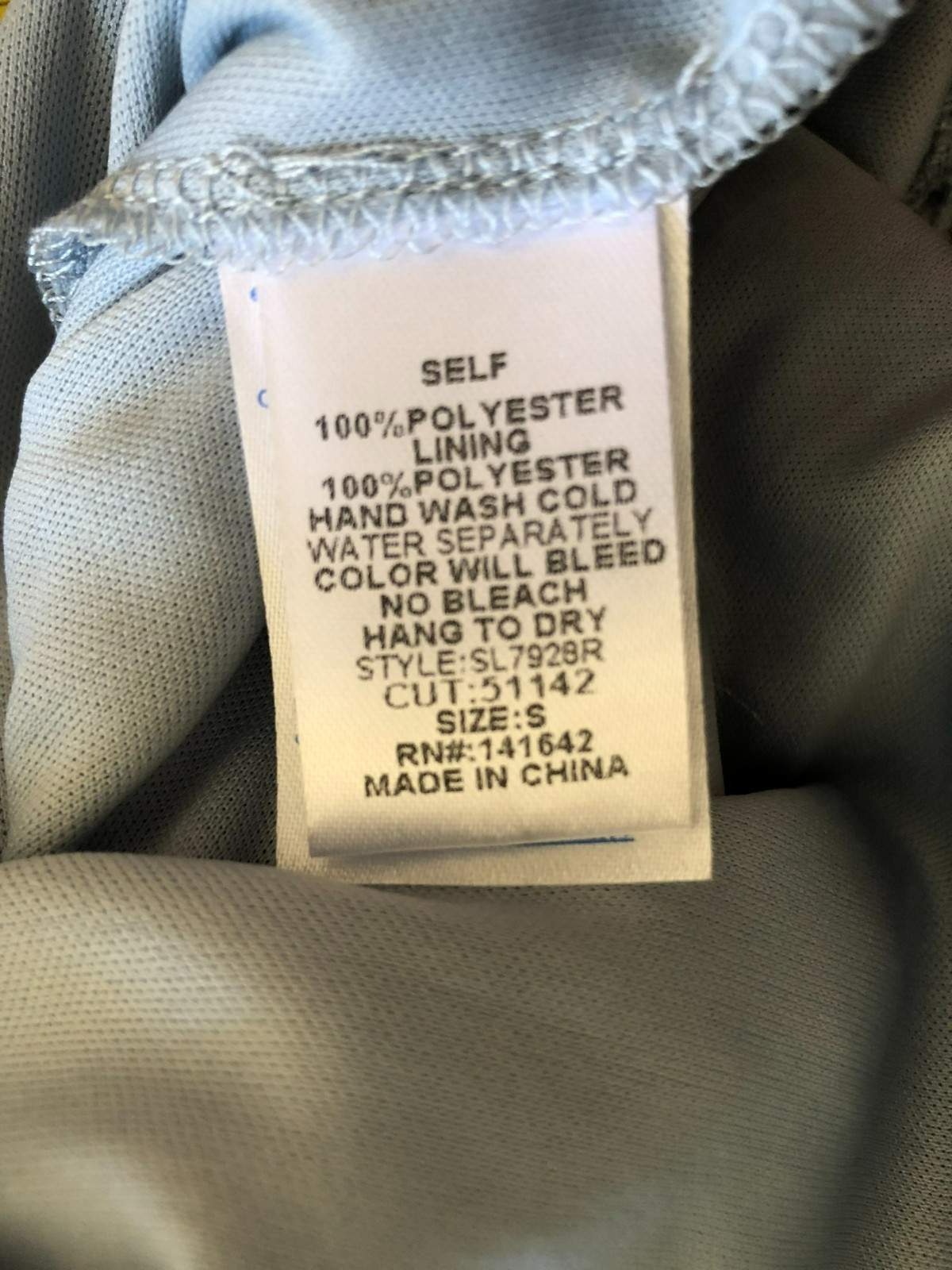 She + Sky Women Crochet Lace Lined Dress, Short Sleeve, Size S, Light Blue