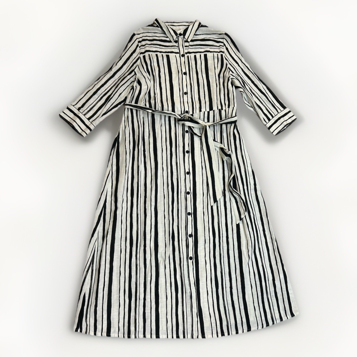 New Tags JD Williams Size 20 Midi Summer Cotton Shirt Dress Mono Stripe Print