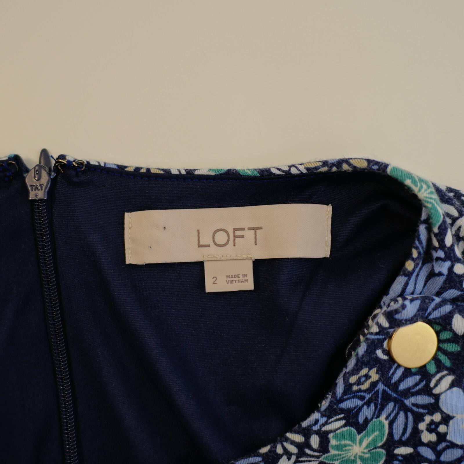 Ann Taylor Loft Blue Green Round Neck Flutter Split Short Sleeve Sleeve Dress 2