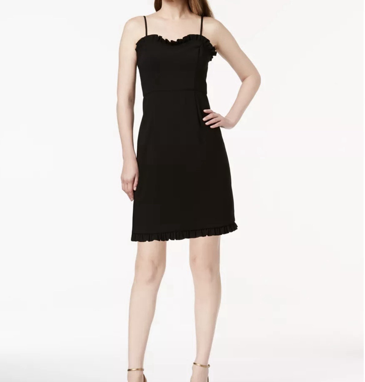 Promesa Women’s Black Mini Dress With Thin Straps Size L