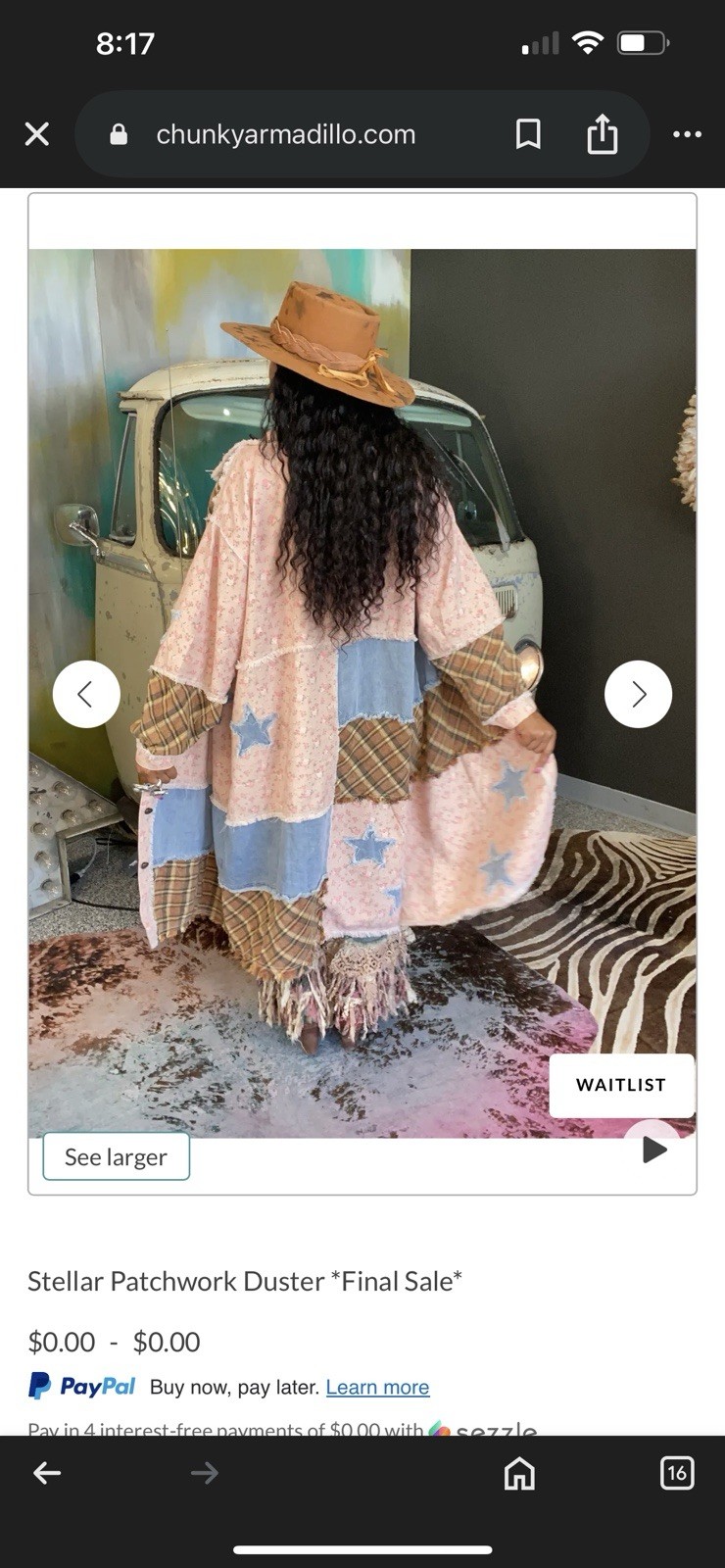 Pol Beautiful Stellar Patchwork Duster! Currently Sold Out! SellsFor 150$