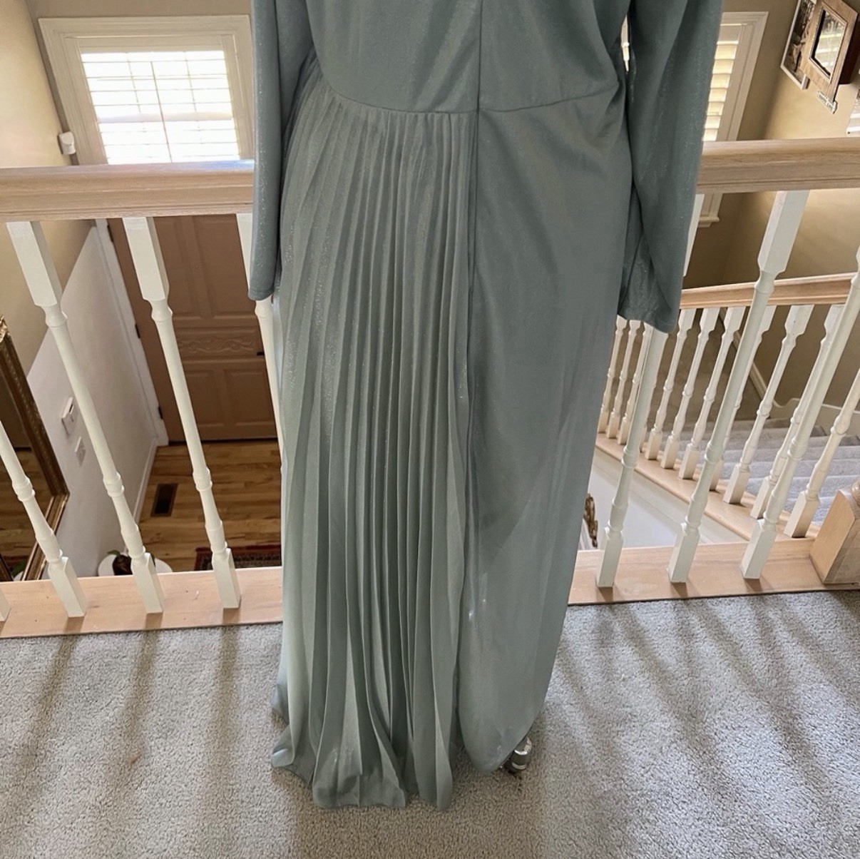 Refka Sparle Sage Mint Long Sleeve Modest Dress Size 14 New With Tags