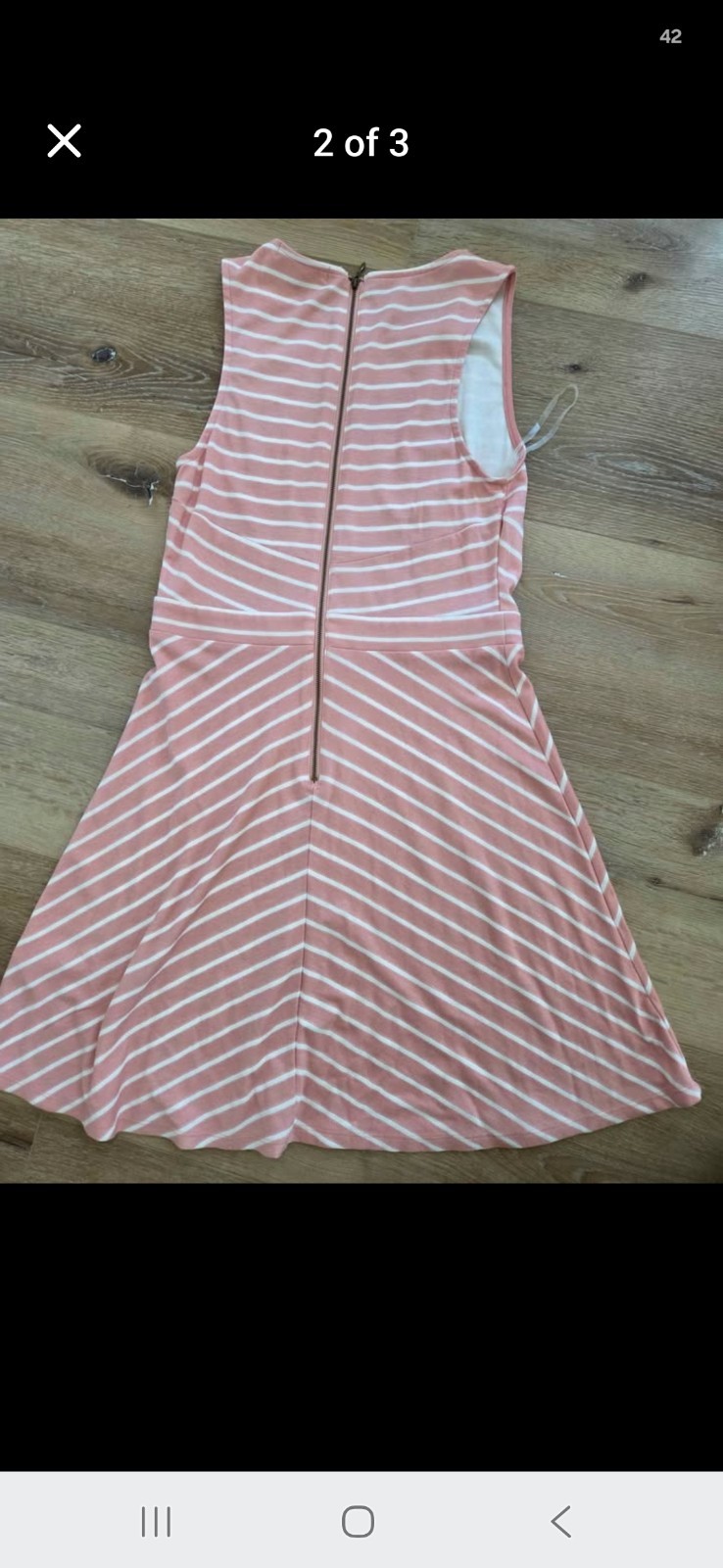 Juniors MEDIUM Rewind Pink White Stripped Dress