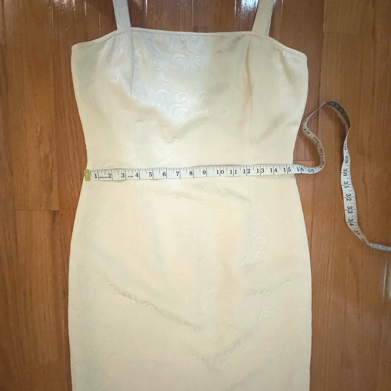 Tahari Jacquard Ivory Strap Dress Textured Size 6