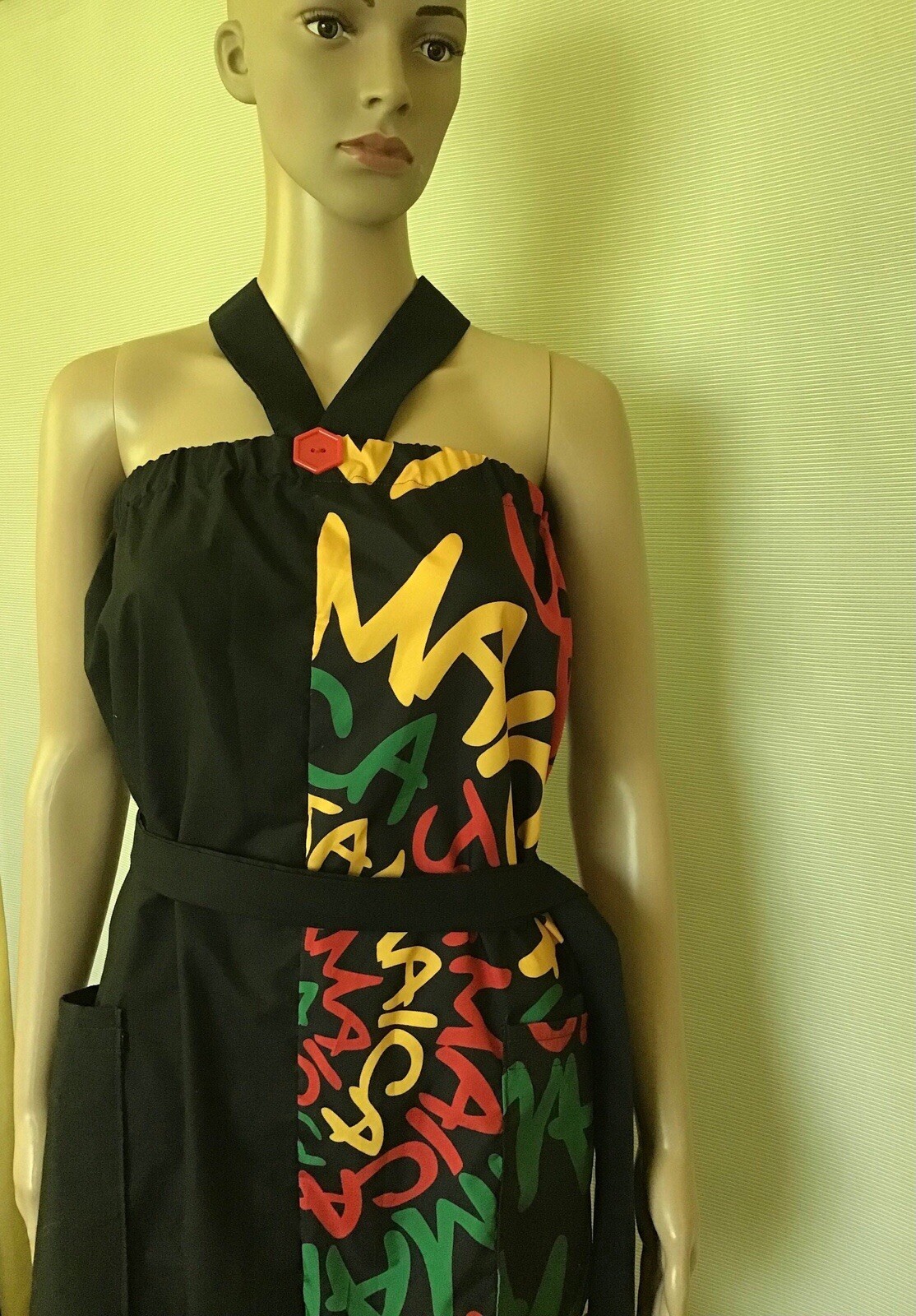 Jamaican Rasta ColorBlock Dress . High Low Sides. One Size Fits Up To Bust 48”.
