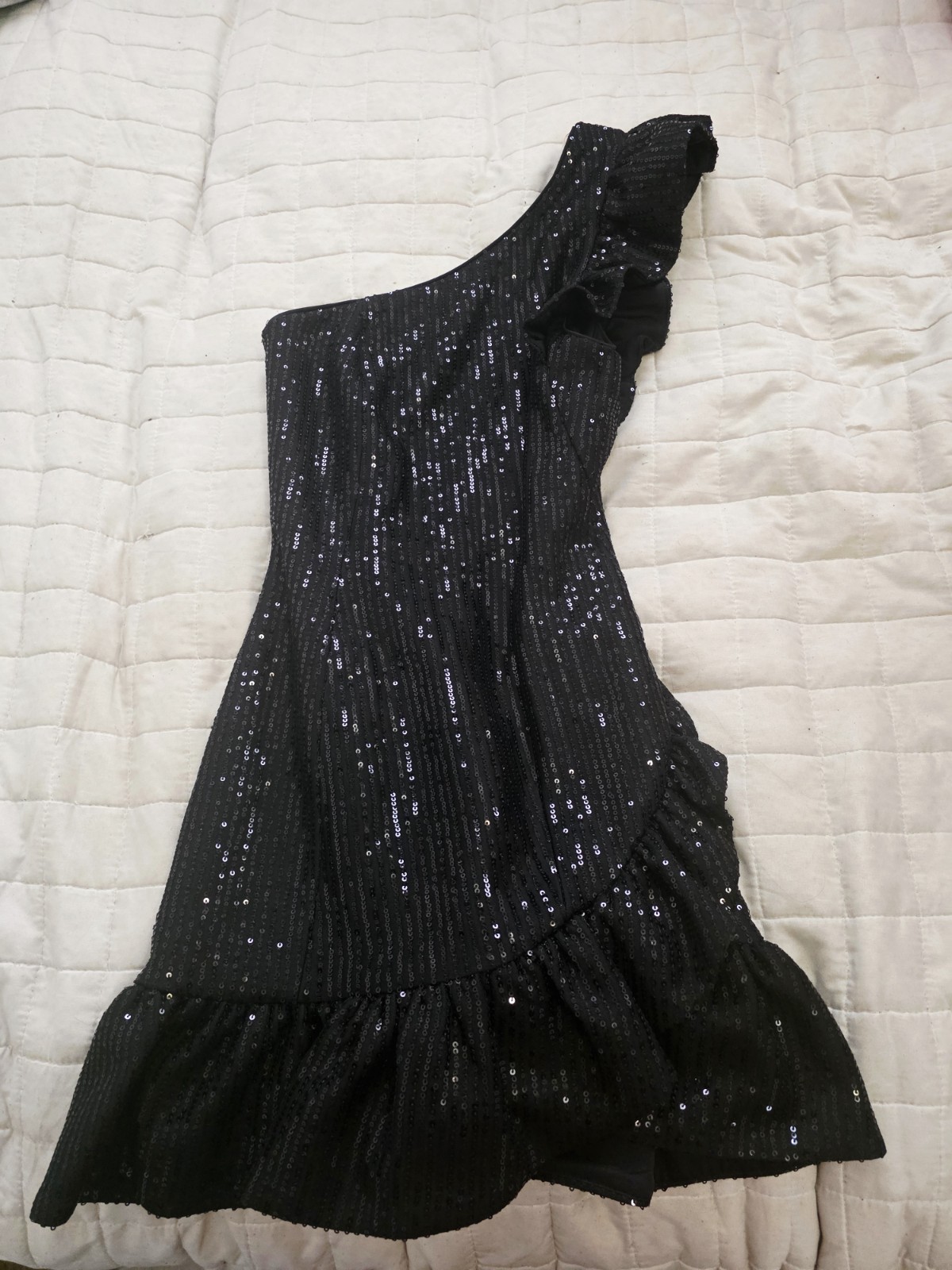 Cute one shoulder short Black Dress