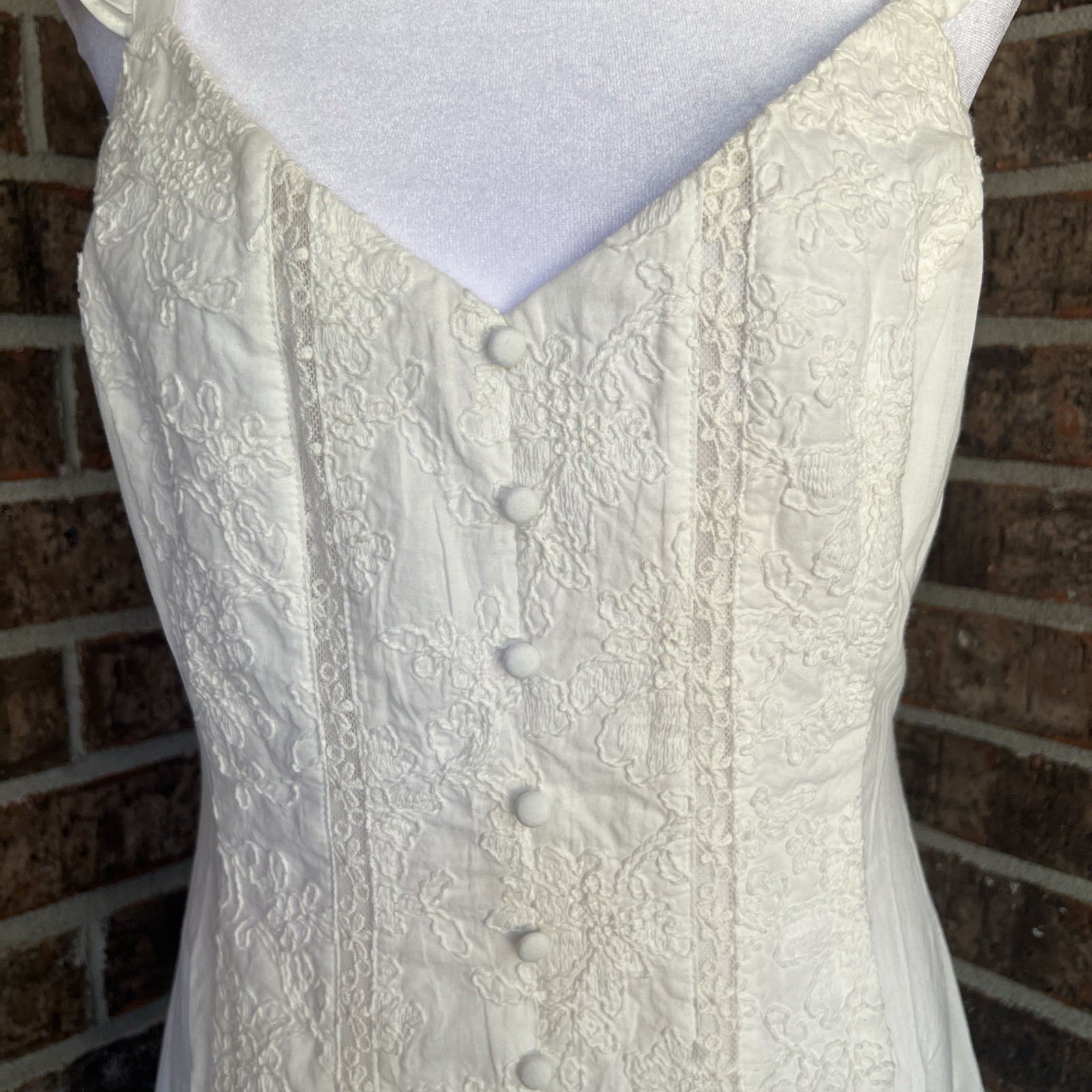 Lost + Wander Sundrenched Midi Dress Off White Cottage Core Small Bohemian
