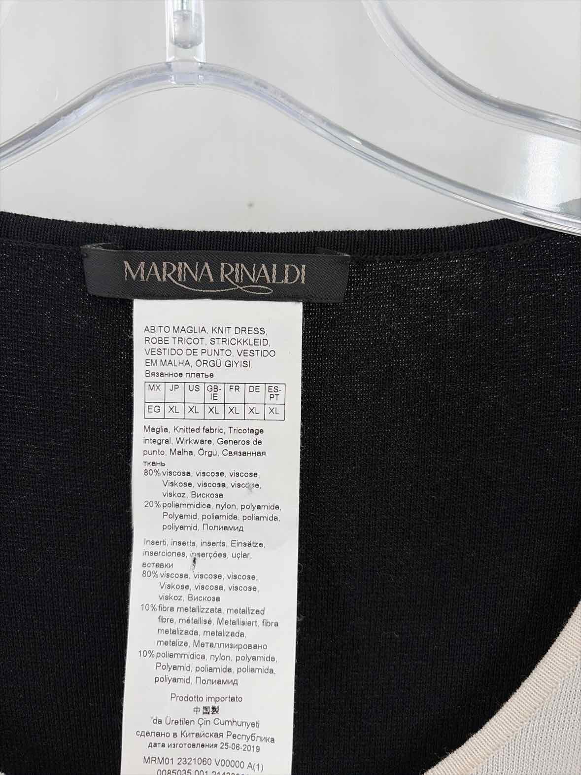 Pre-Owned Marina Rinaldi Black Size XL Knee Length Long Sleeve Dress
