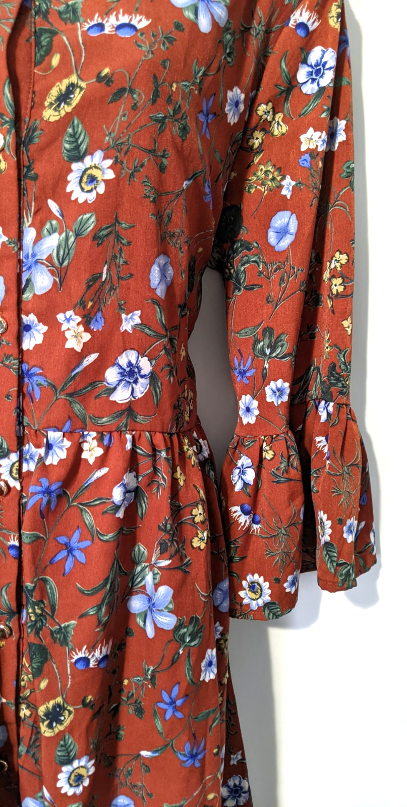 NWT Uttam Boutique CURVES Womens Button Front Floral Dress Sz 14 100% Polyester