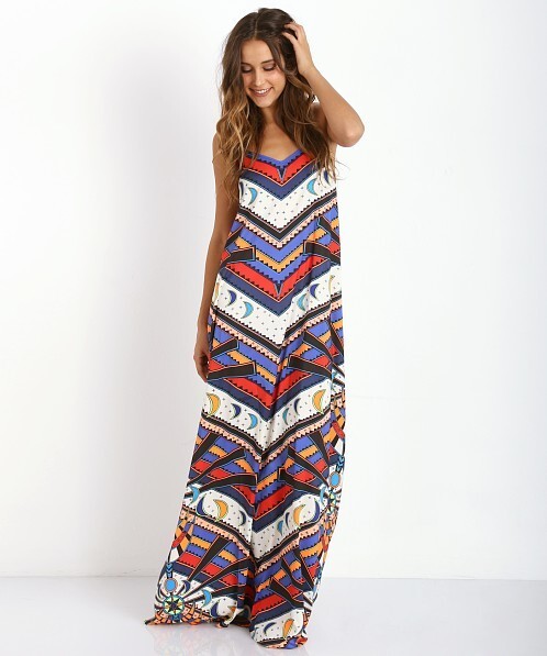 $286 MARA HOFFMAN race back camisole maxi dress in Lunar Eclipse print sz M