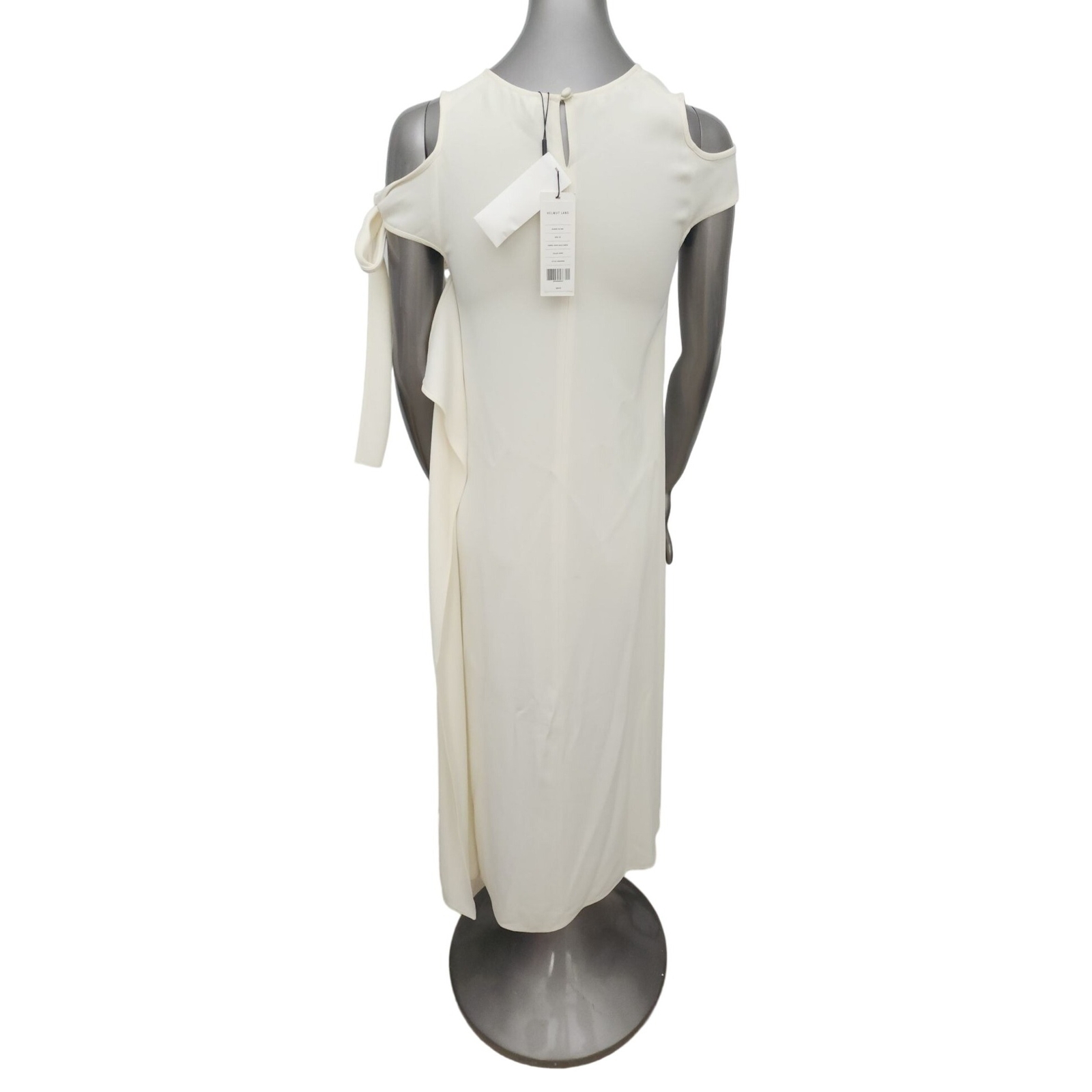 HELMUT LANG NWT Ivory Midi Dress Shoulder Tie Extra Small XS