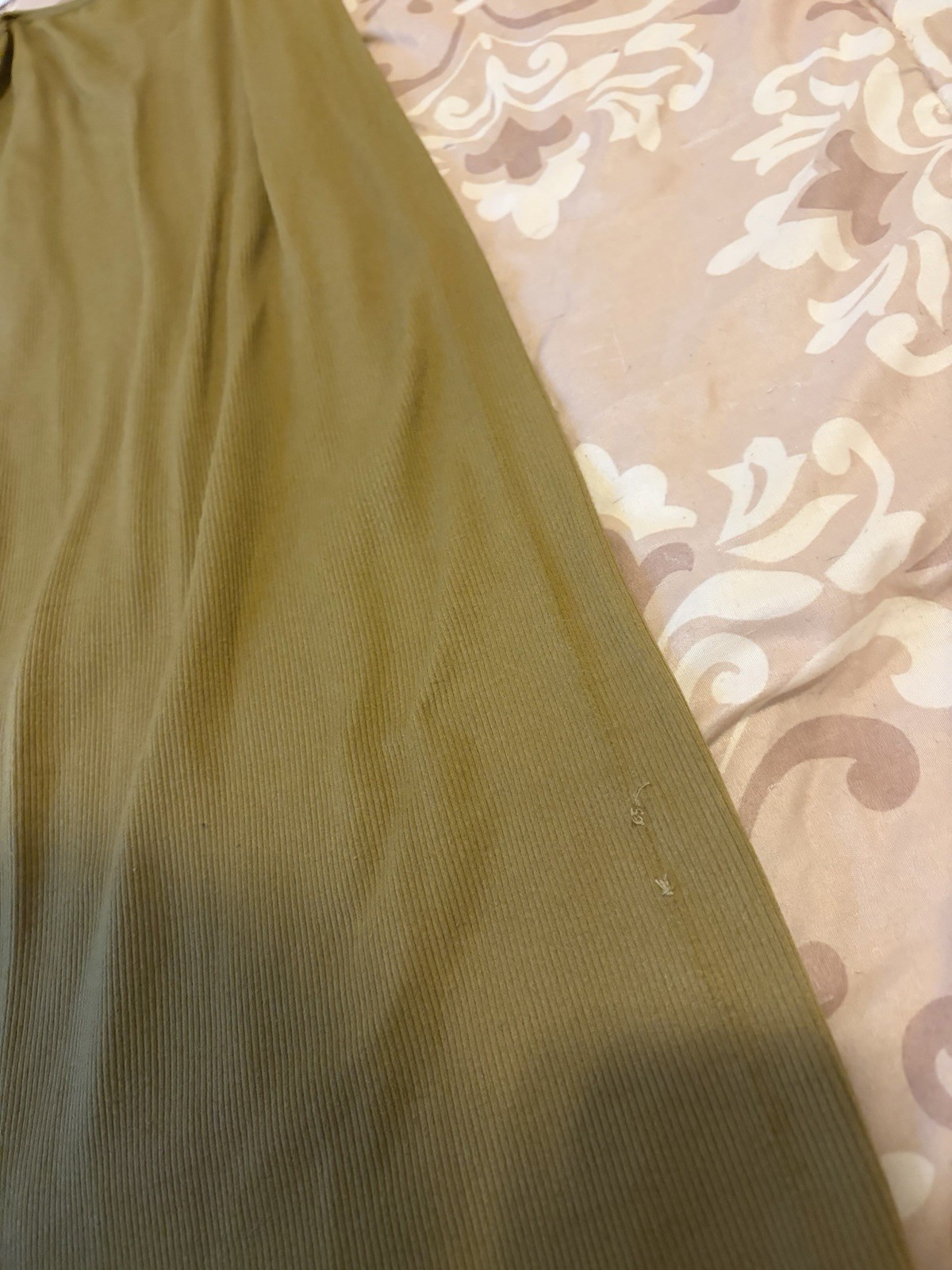 Forever21 Ribbed Spaghetti Strap Stretch Body-con Olive Green Dress
