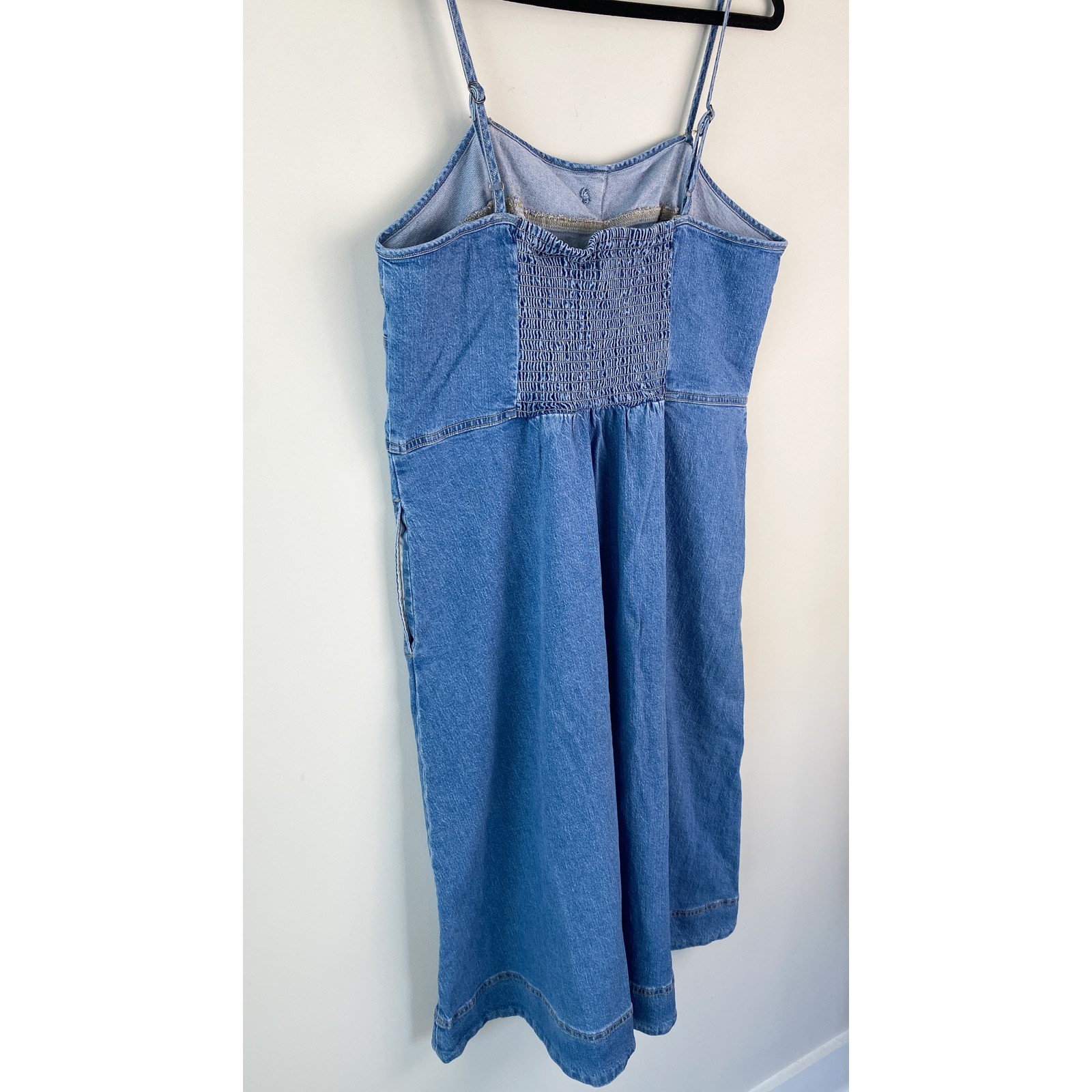 NWT Universal Thread Denim Button Front Mini Dress 10 Blue Cottagecore Western