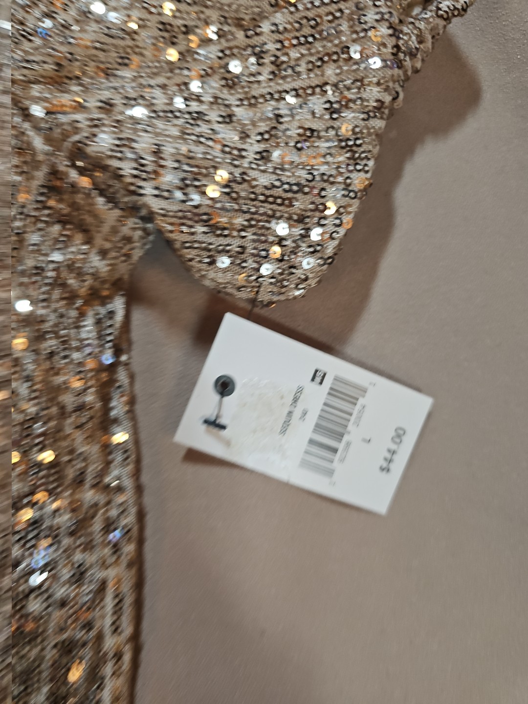 Ophelia Roe Womens Sequin Evening HolidayParty Dress Gold Pullover Stretch Large