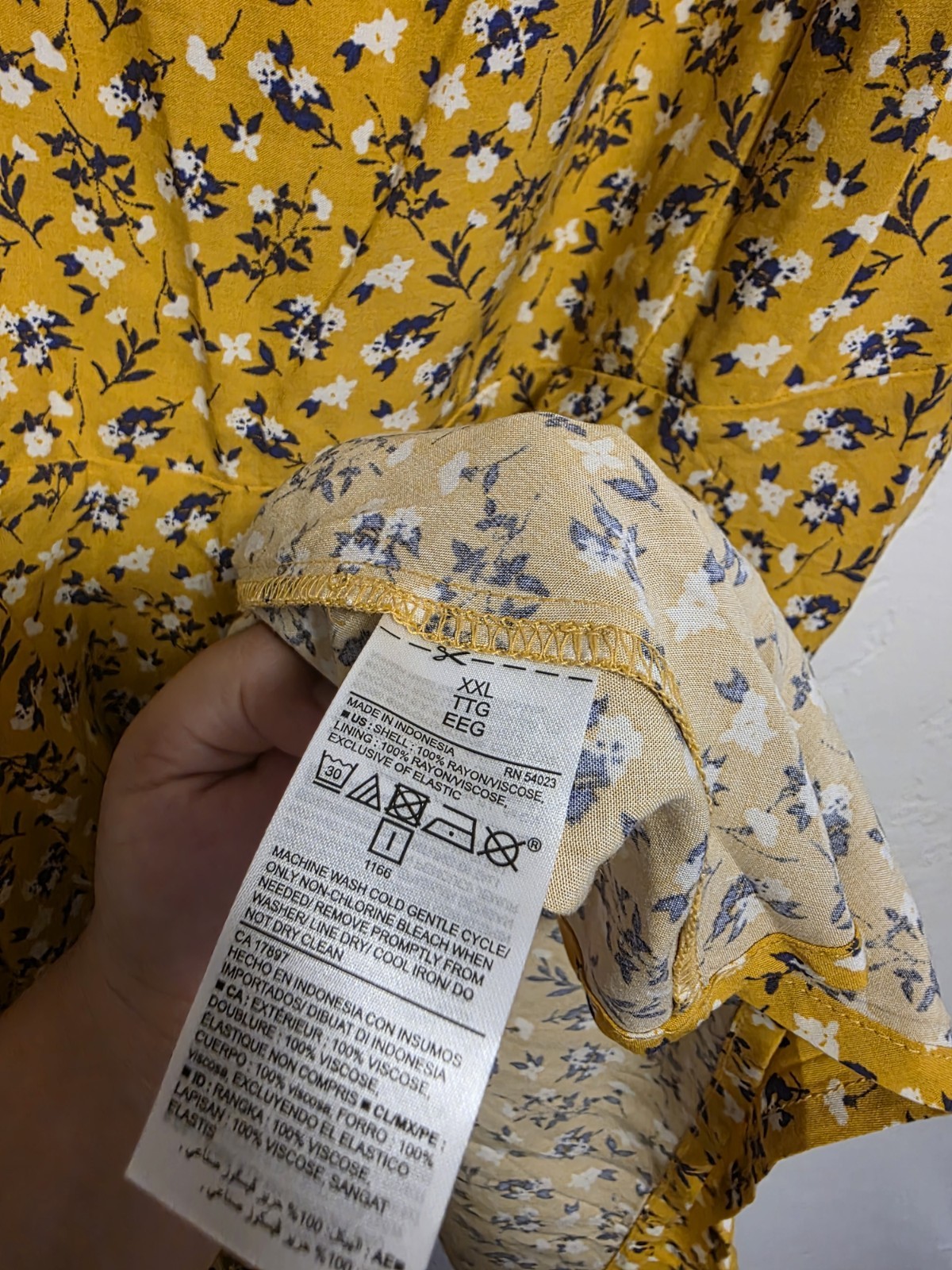 Old Navy Floral Smocked Back Spaghetti Strap Fit & Flare Mini Dress Sz XXL
