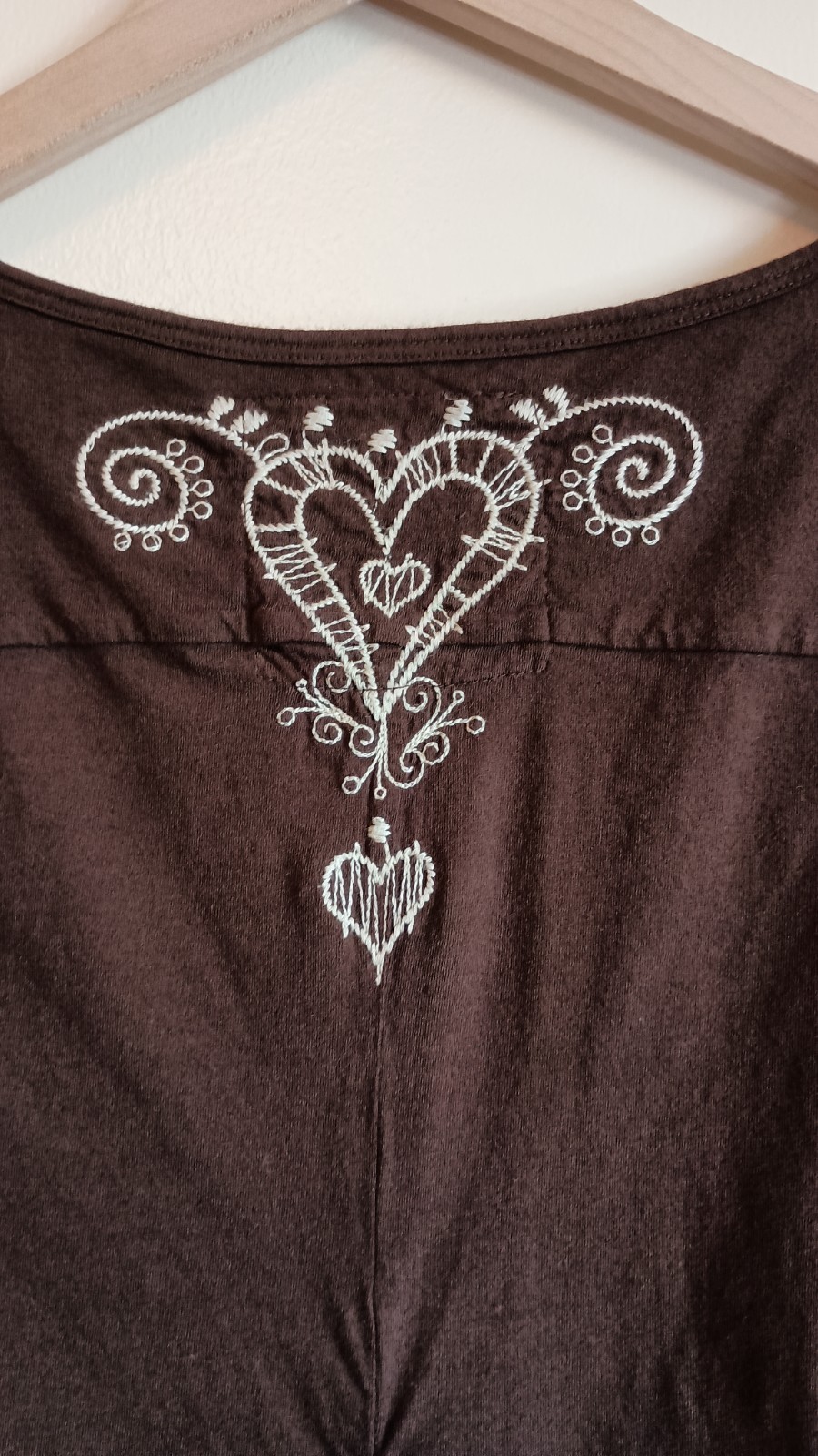 Johnny Was Earthy Brown Embroidered Dress Boho Western Whimsical Small