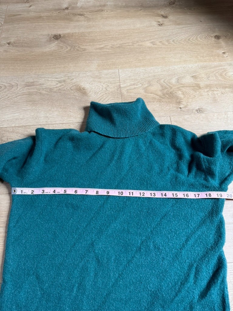 EUC J Crew supersoft yarn green turtleneck sweater dress wool alpaca blend sz S