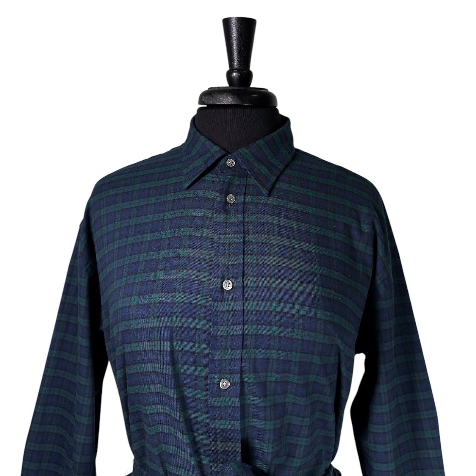 Polo Ralph Lauren Womens 12 NWT Green Blue Plaid Cotton Belted Shirt Dress