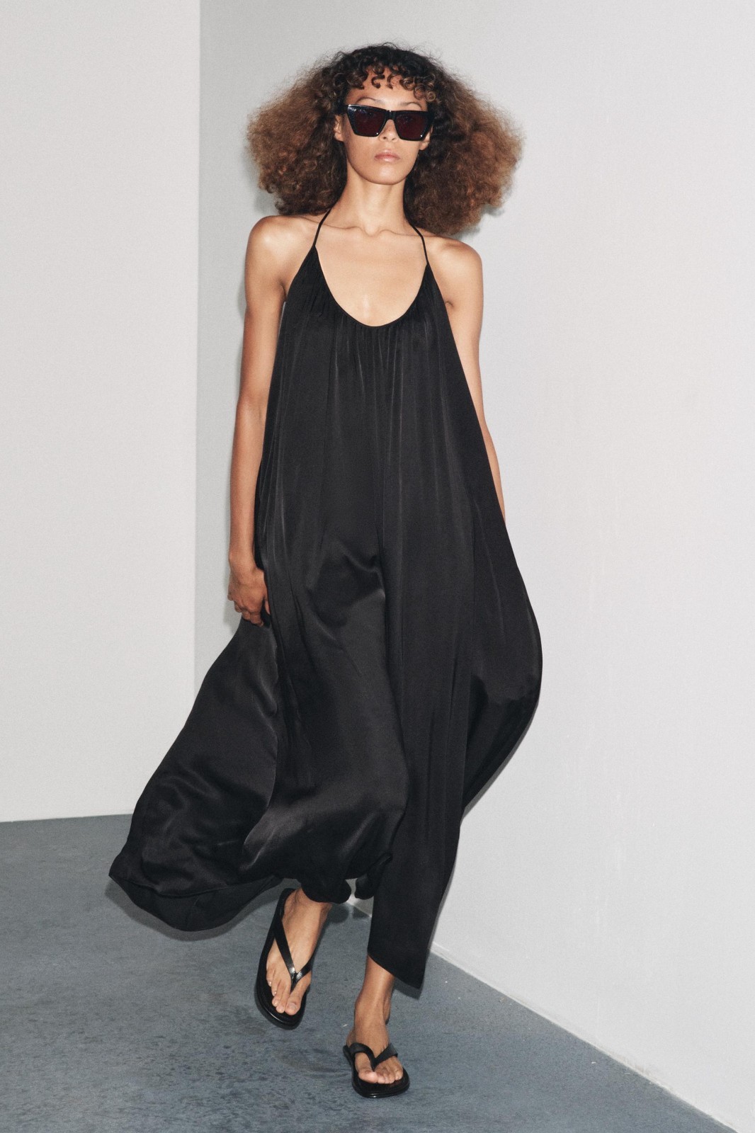 ZARA NEW WOMAN FW25 ZW COLLECTION SATIN SLIP DRESS Black | 8802/335_XS-L