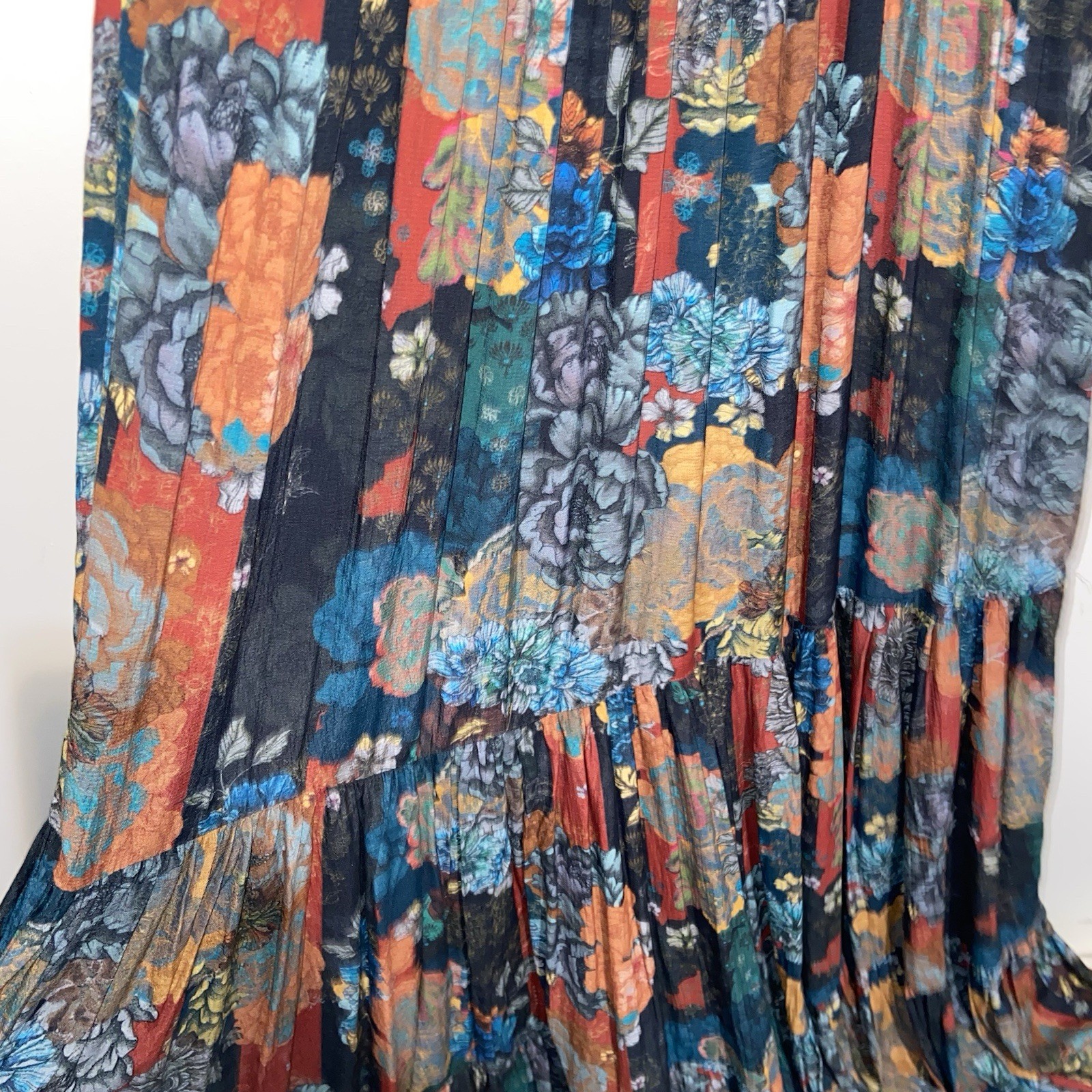 Soft Surroundings Dress Womens Large Tiered Patchwork Cottagecore Boho Mirabelle