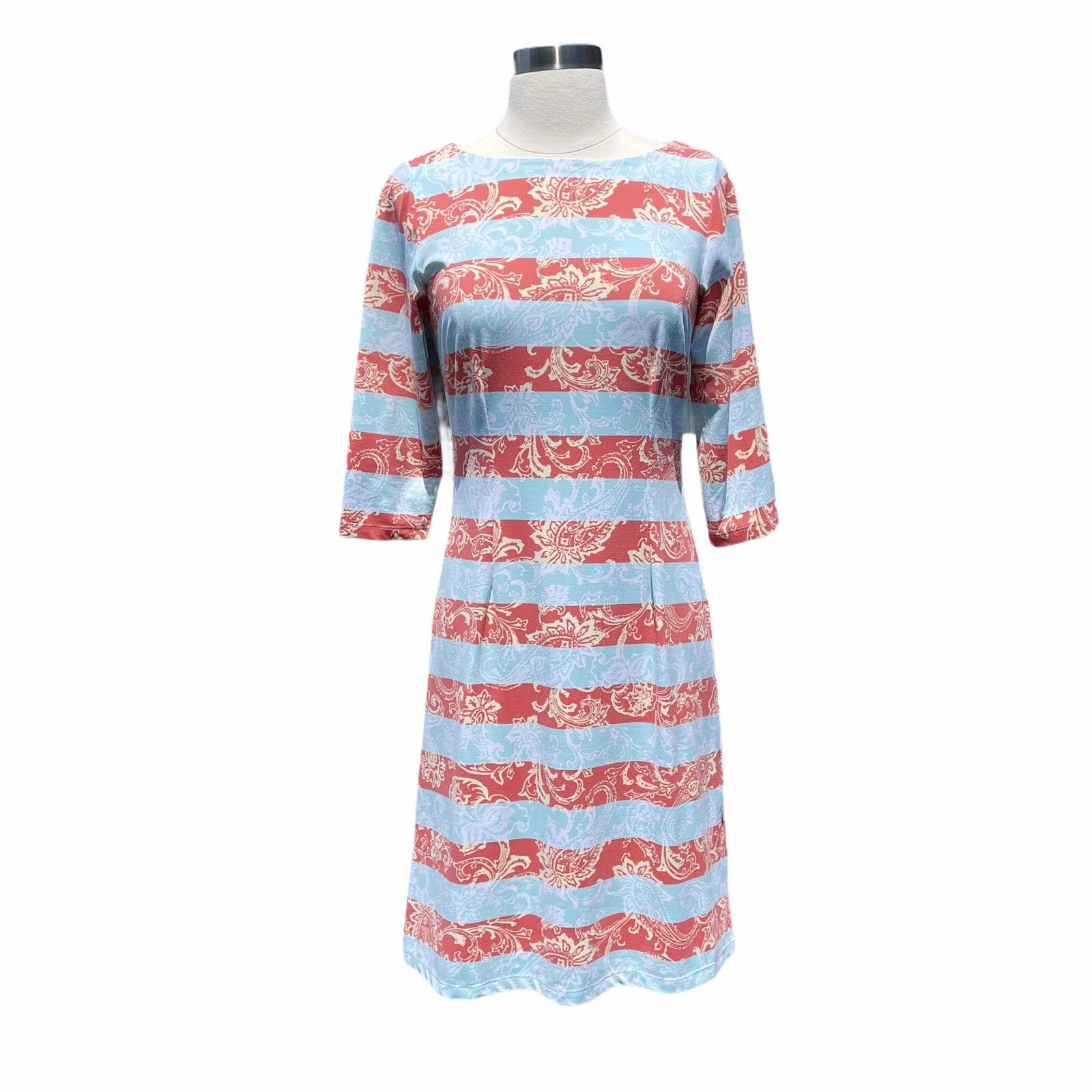 J McLaughlin Catalina Cloth Paisley Stripe Print Sheath Dress XS