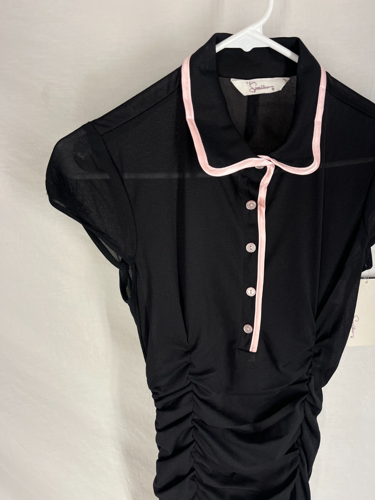 Y2K Speechless Dress M Black Mesh Sheer Whimsi Goth Grunge Vamp VTG NEW