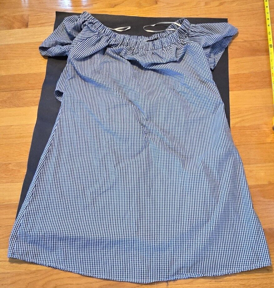 Style Envy Blue and White Front Tie Shirt Dress Women Size Large Cotton Blend
