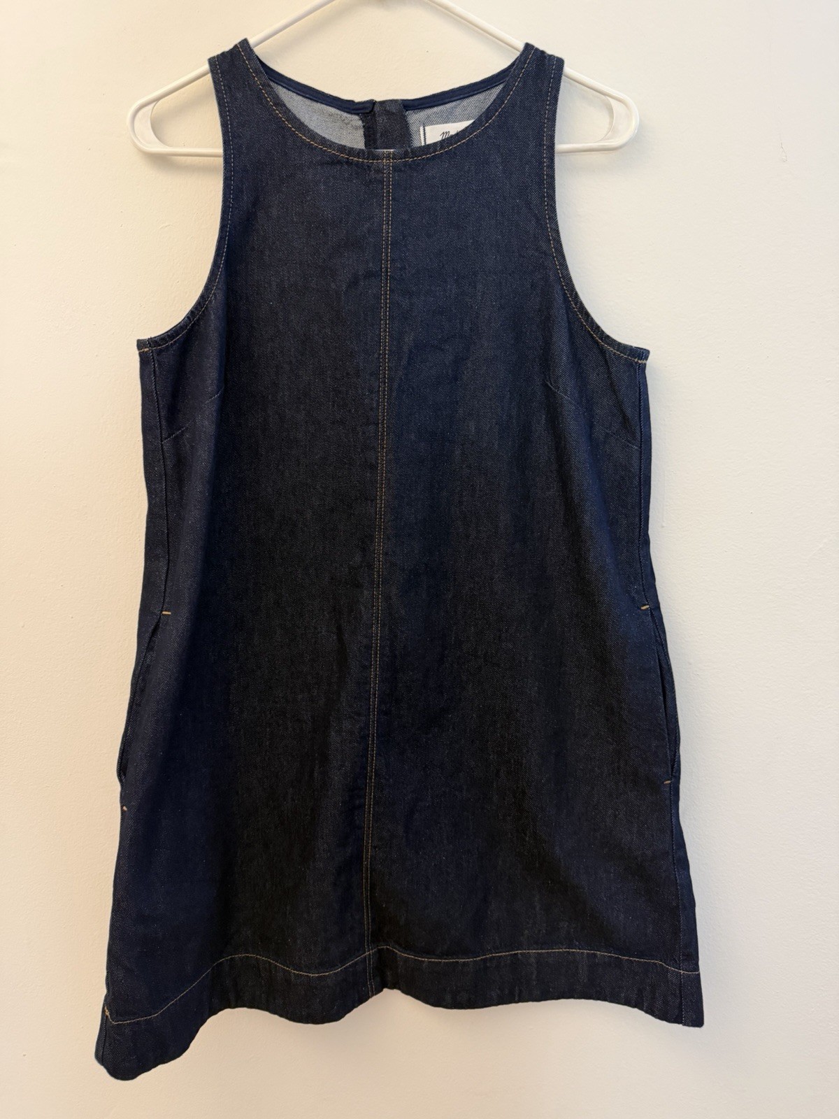 Madewell Denim Mini Shift Dress Rinse Wash Sleeveless A-Line Women’s M, NWT $138