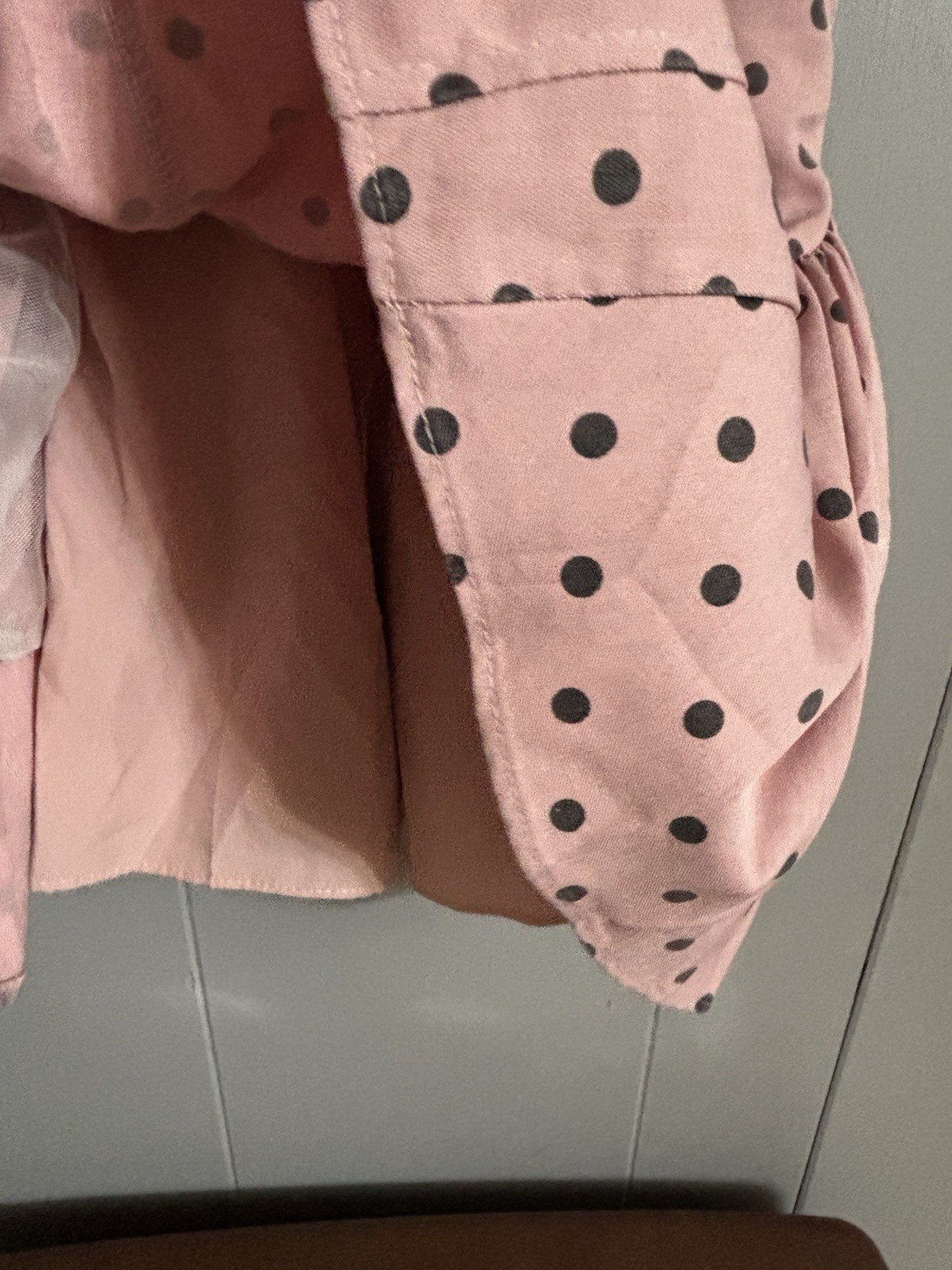 Chic Le Suit Pink/Black Polka Dot Square Neck Sleeveless Smocked Dress S