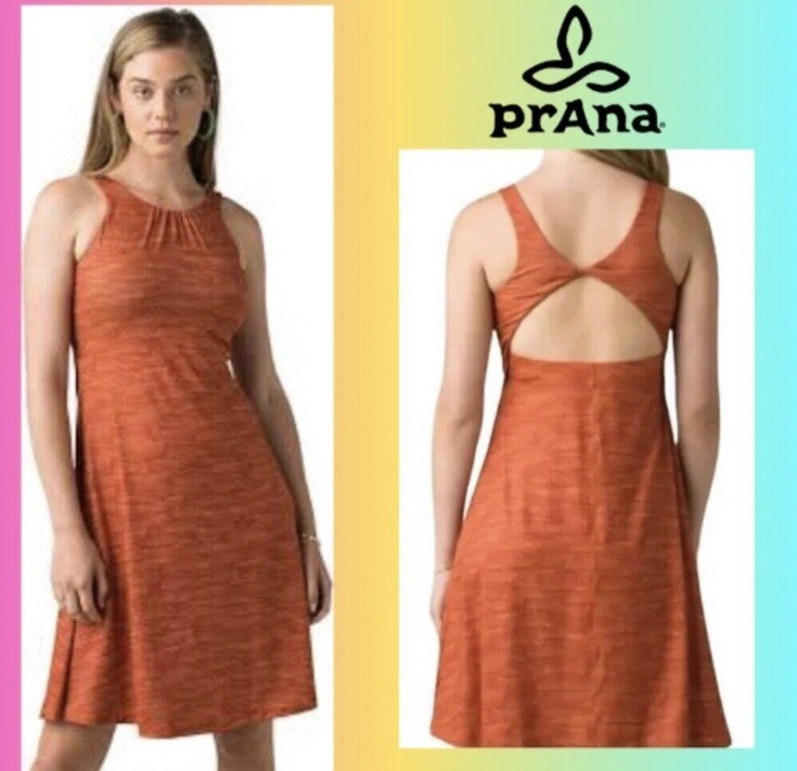 PRANA Skypath slim fit athleisure hiking dress built-in bra S lightweight
