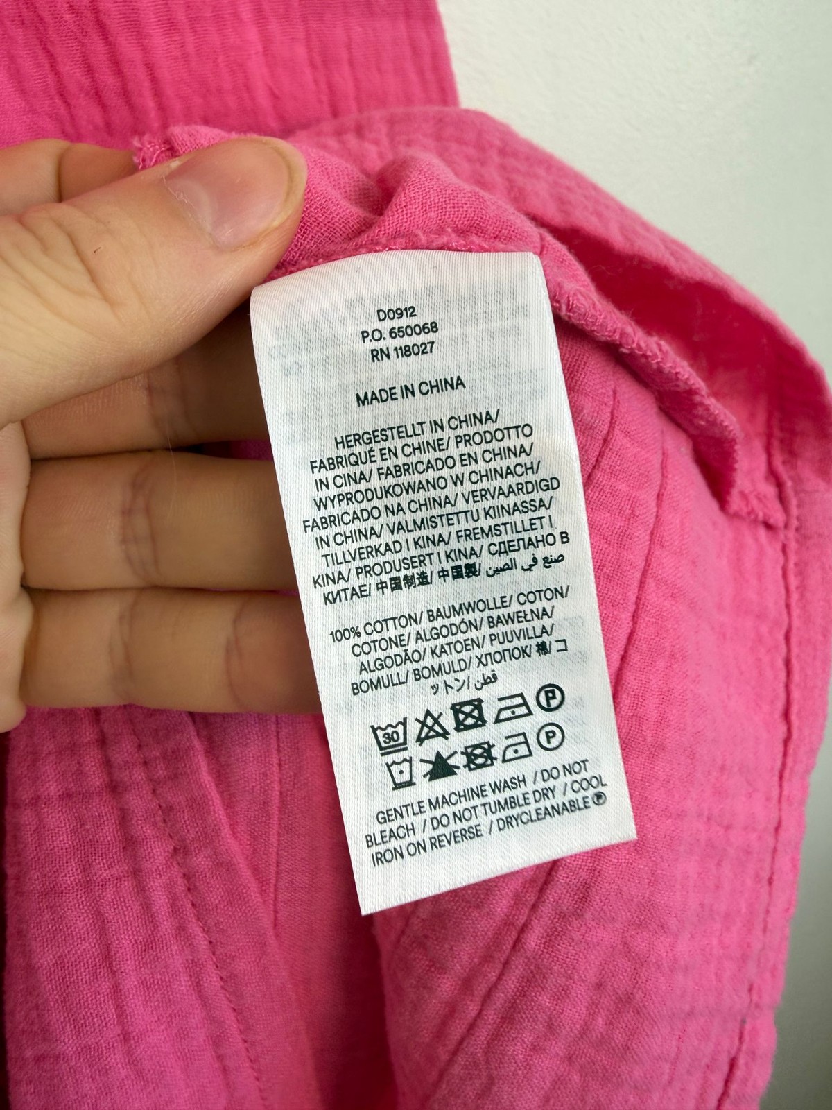 Boden Dress Size 14 Pink V Neck Double Cloth Cotton Summer Holiday Knee Length