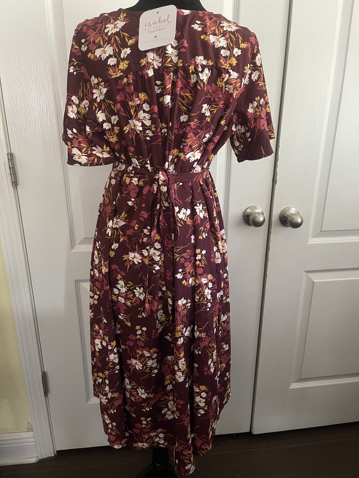 NWT Isabel Maternity by Ingrid & Isabel Burgandy Floral Dress in Multiple Sizes