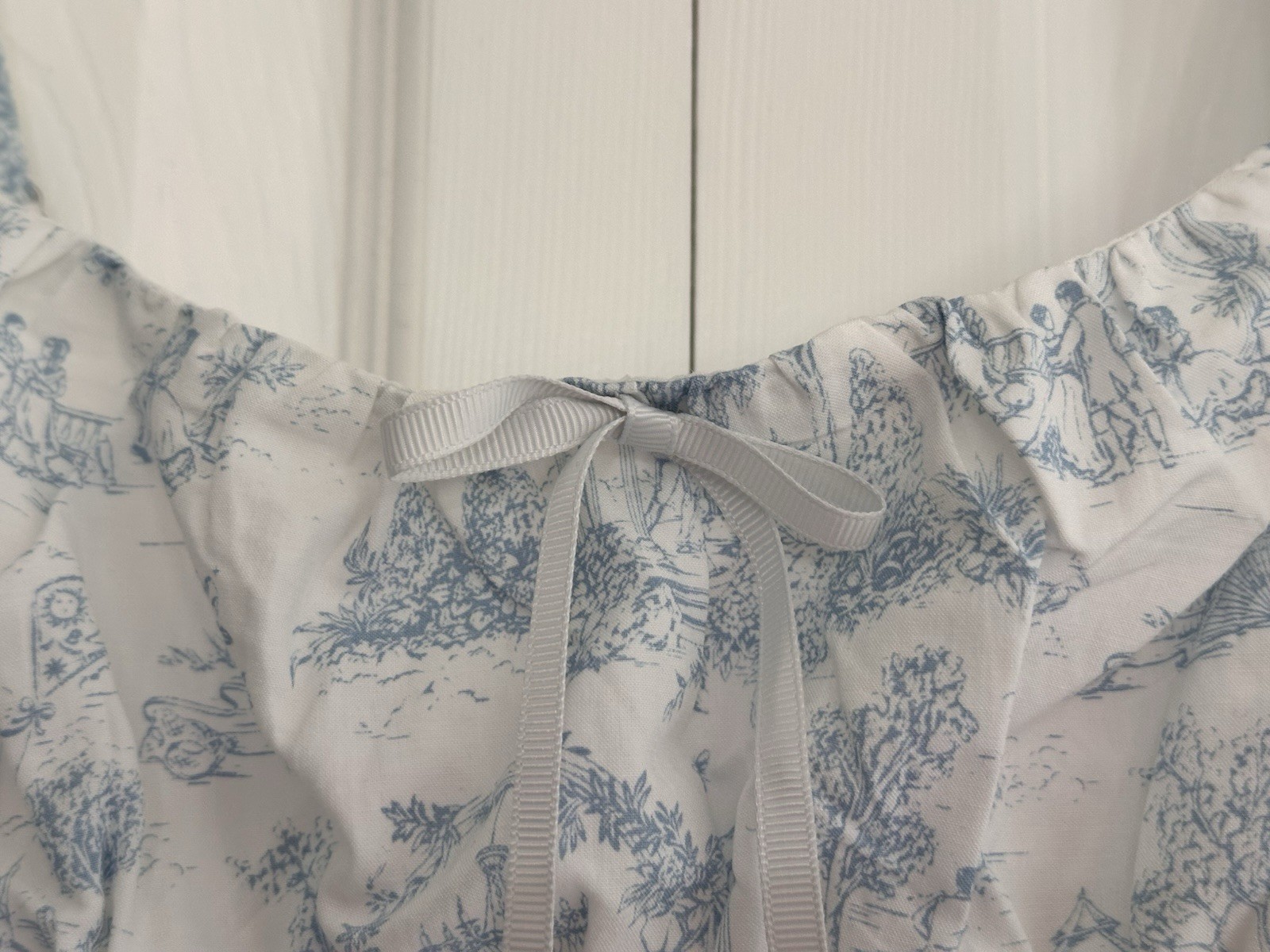 NWT Bridgerton Celebrity Pink Womens Basque Blue Toile Midi Dress Size M