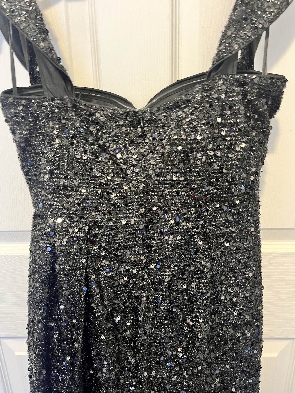 Adyce Black Sequin Gown Size M SIDE SPLIT | Side Train