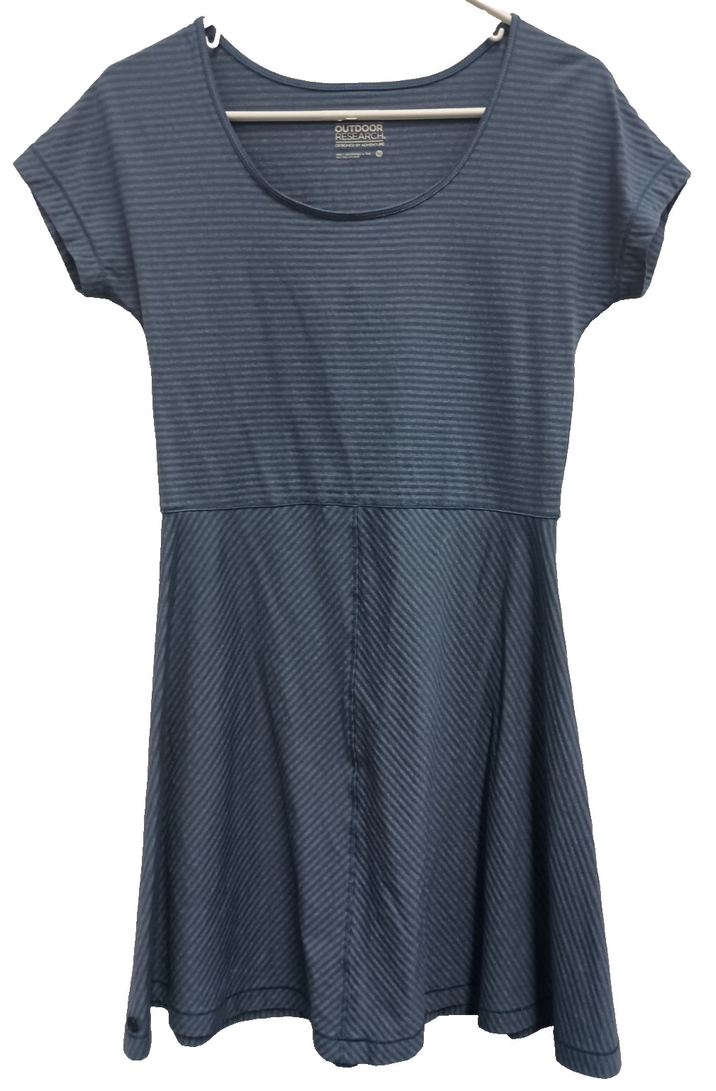 Outdoor Research Womens Activewear Dress Size 10 Gray Stripe Short Sleeve Casual