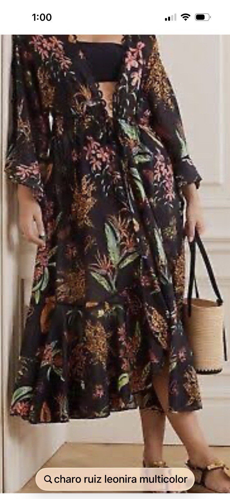 charo ruiz Ibiza Leonora Multicolor Caftan Cover Size L