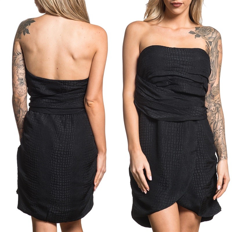 NWT Affliction 0 BAILEY TULIP Dress Black Premium Bondage Wear 2 Ways 132616