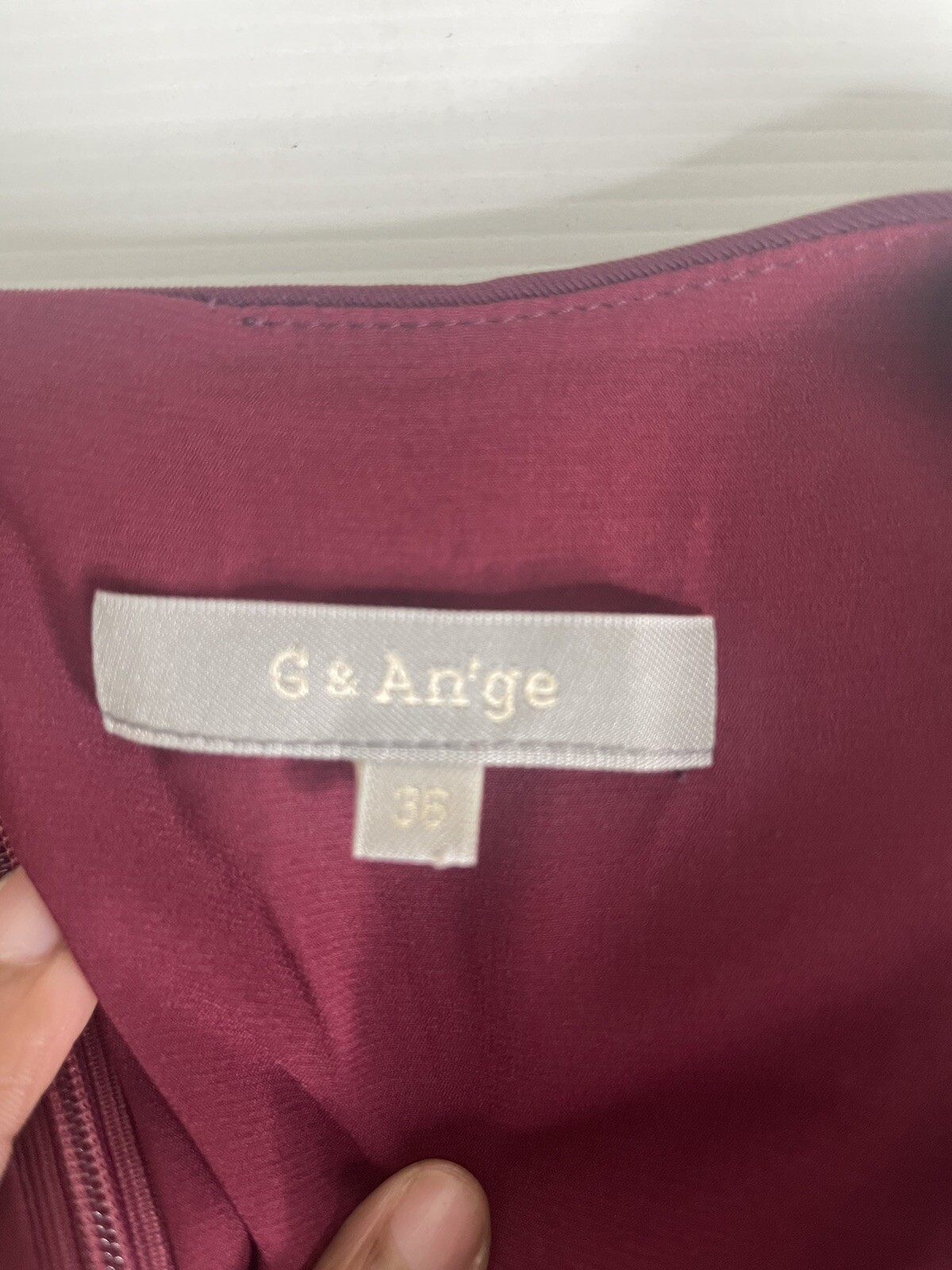 G & An’ge PARTY COCKTAIL Maroon Plum Sleeveless Fit n Flare Dress Size 8 EU 36