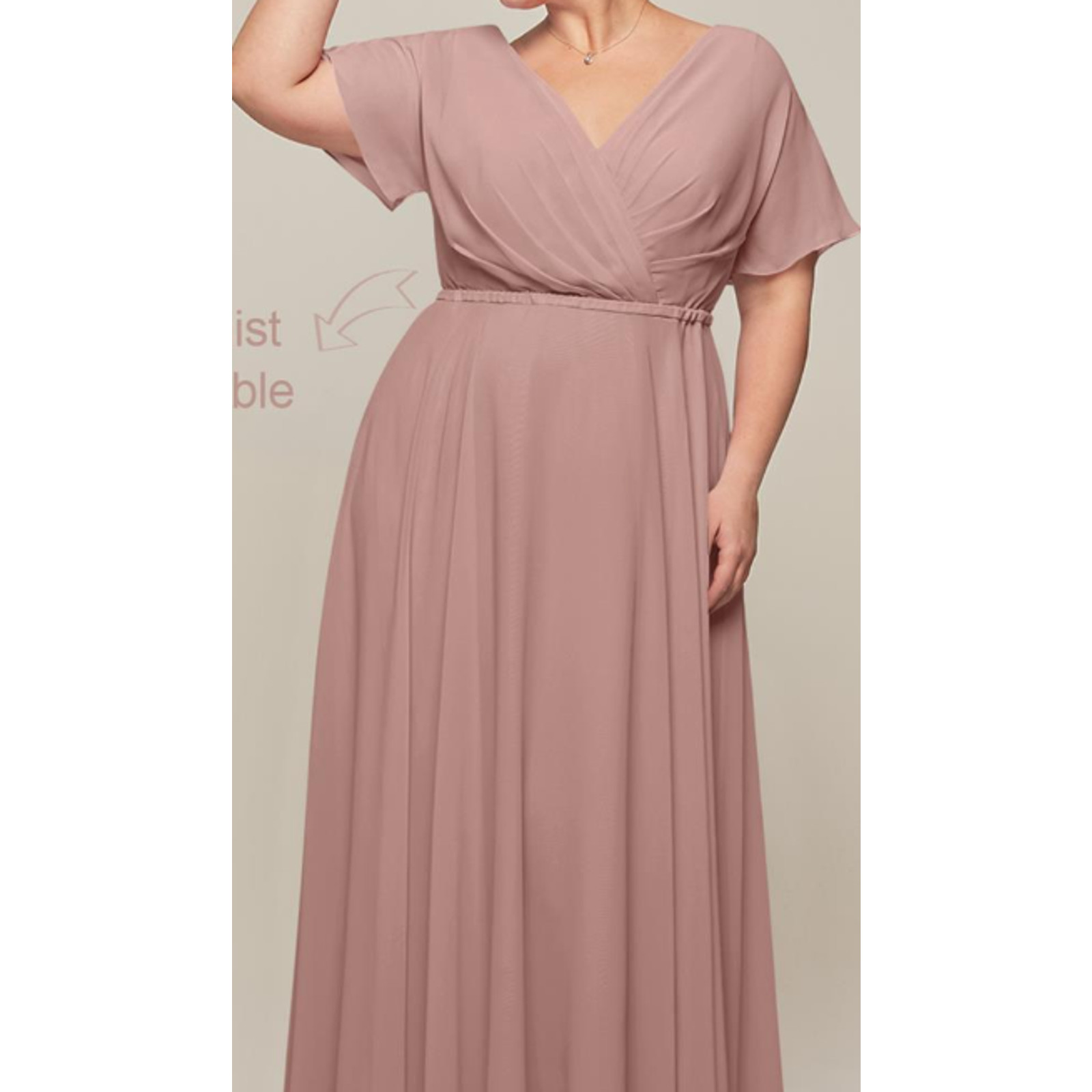AW BRIDAL BRIDESMAID 8 M Dusty Rose pink Ginny formal party maxi dress NEW B40