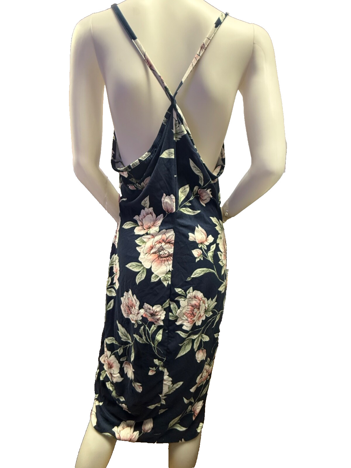 Love Chesley Navy Blue with White & Pink Floral Dress