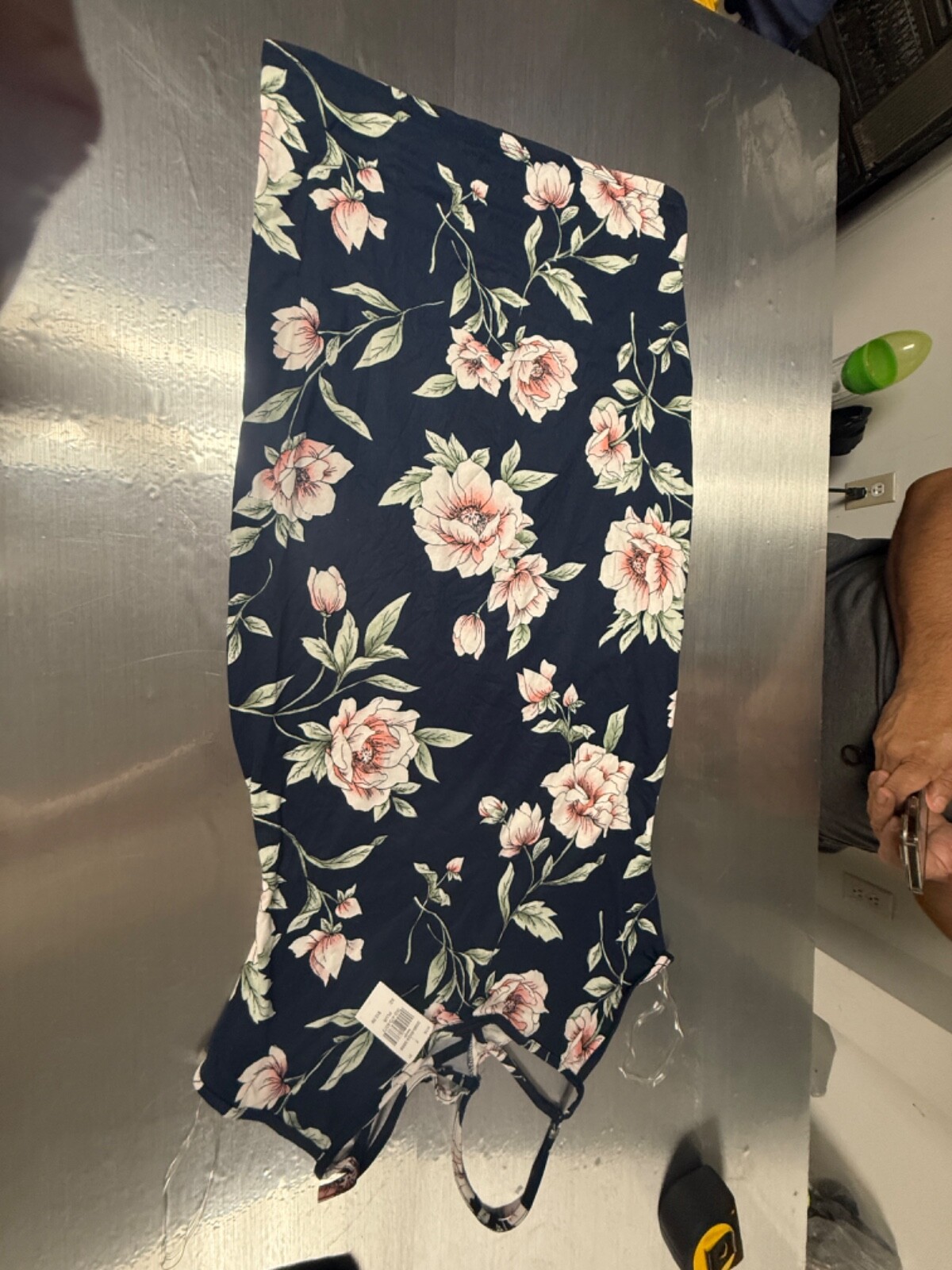 Love Chesley Navy Blue with White & Pink Floral Dress